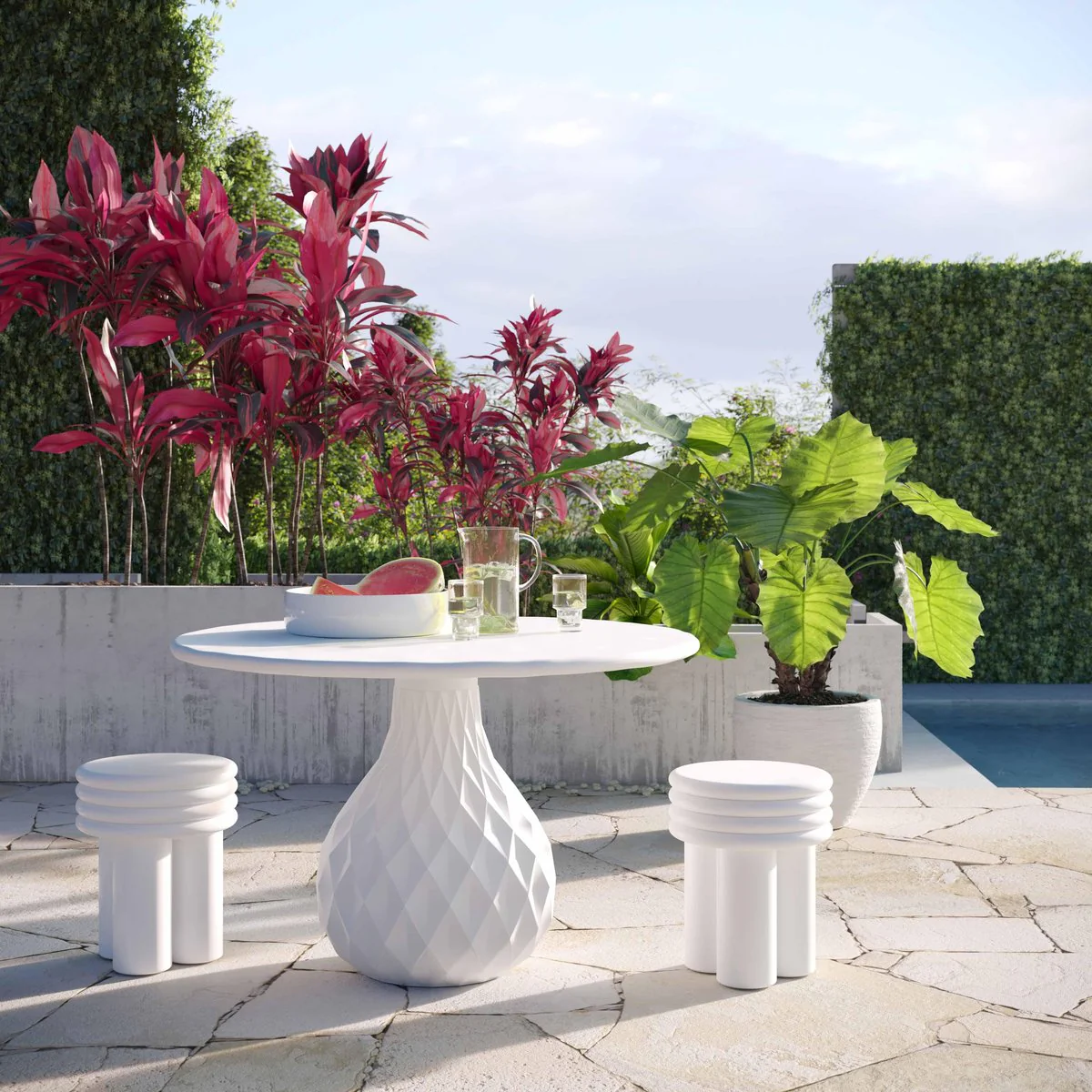 Tulum Ivory Concrete Dining Table - Image 2