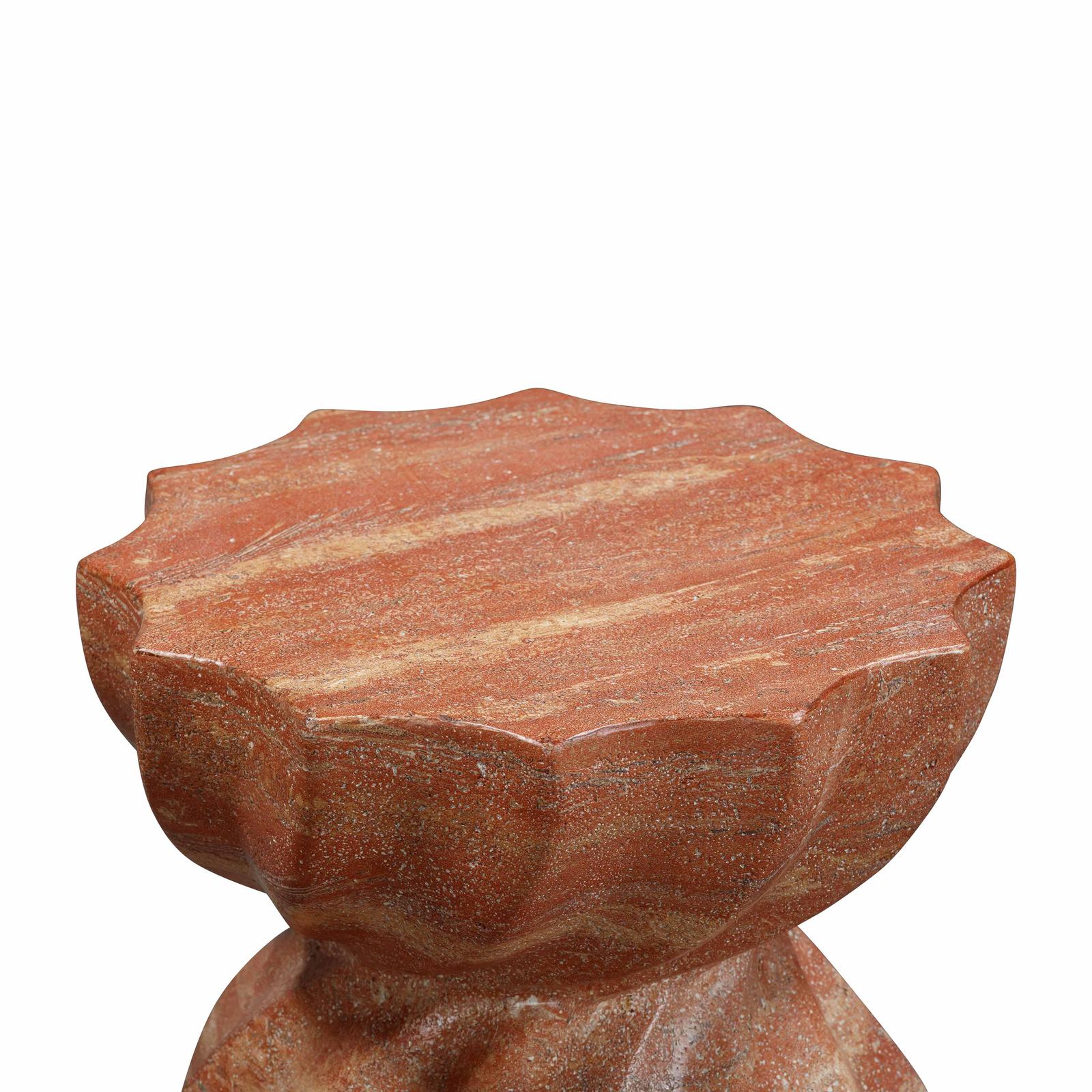 Turin Faux Red Sandstone Indoor / Outdoor Concrete Stool - Image 4
