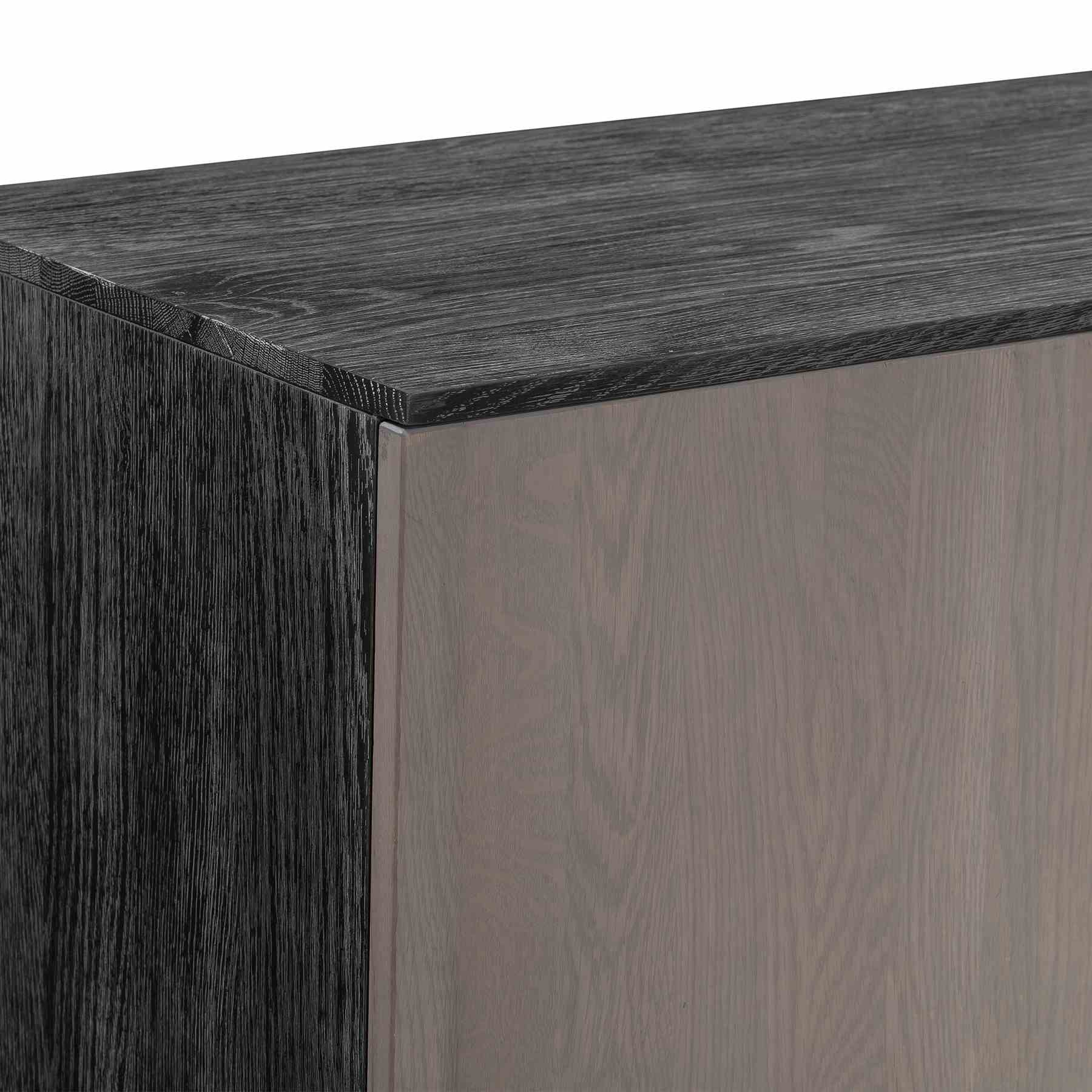 Turin Rustic Oak Wood Sideboard Cabinet with Copper Accent - Image 5