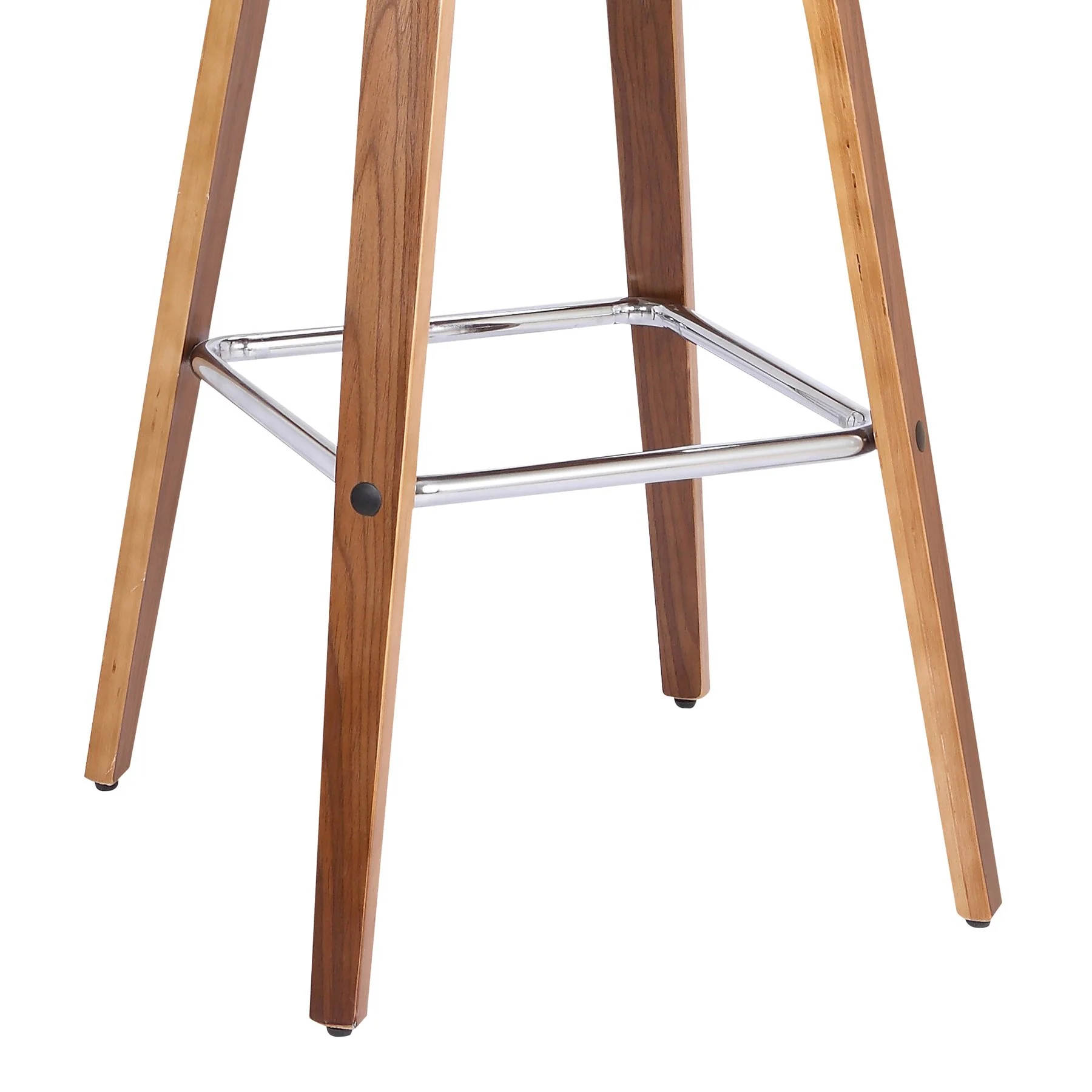 Tyler 26" Counter Height Swivel Brown Faux Leather and Walnut Wood Bar Stool - Image 8