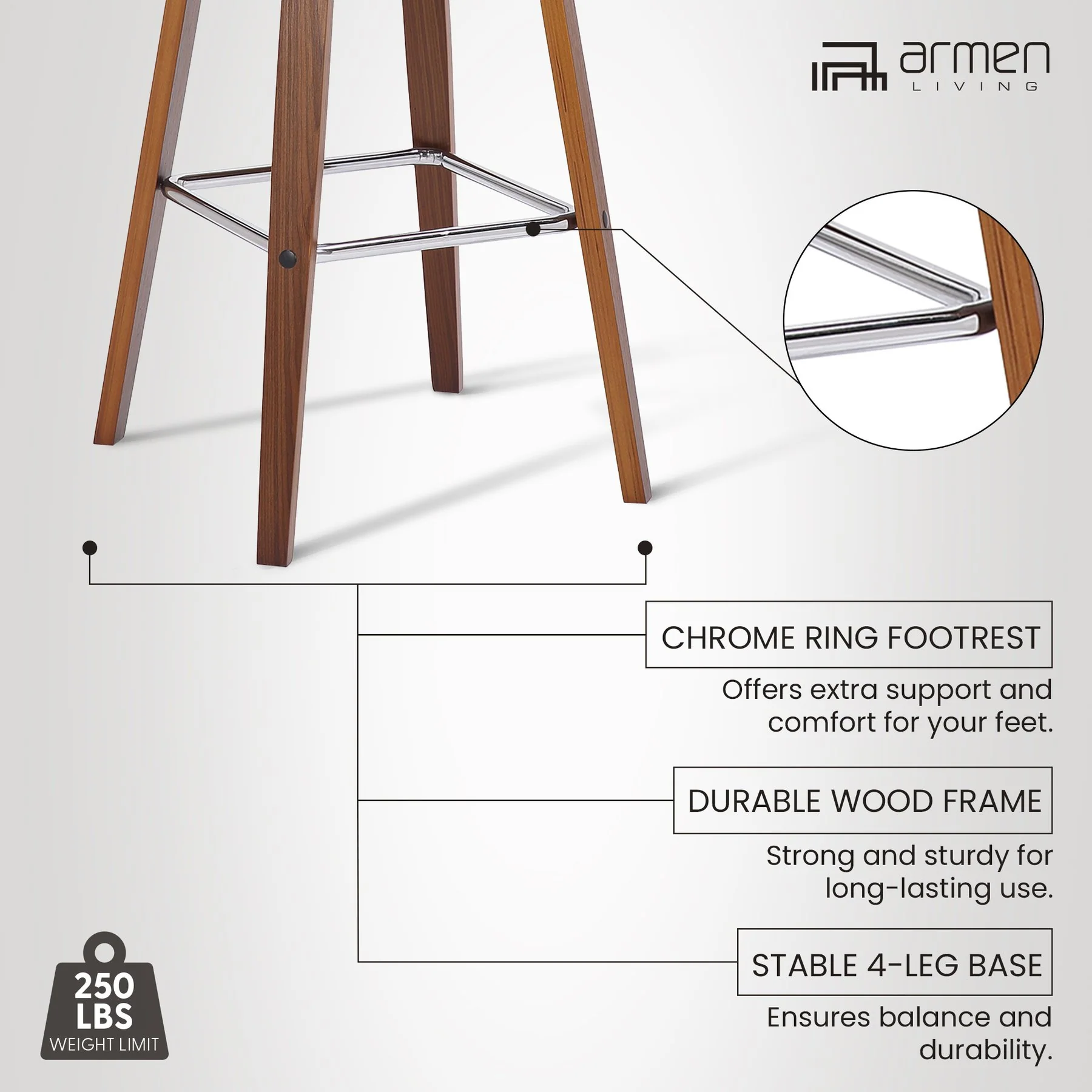 Tyler 30" Bar Height Swivel Cream Faux Leather and Walnut Wood Bar Stool - Image 12