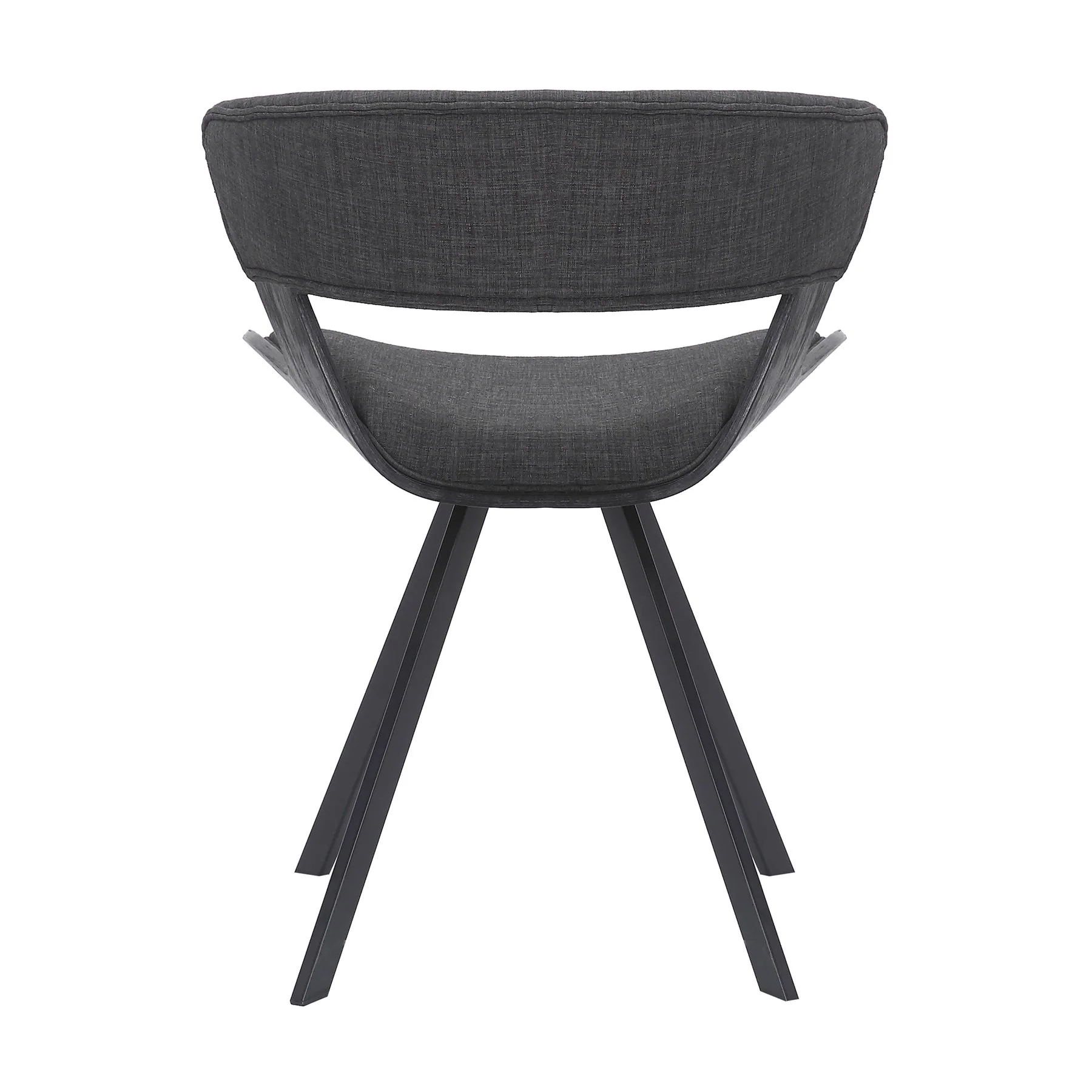 Ulric Black Wood and Metal Modern Dining Room Accent Chair in Charcoal Gray - Image 5