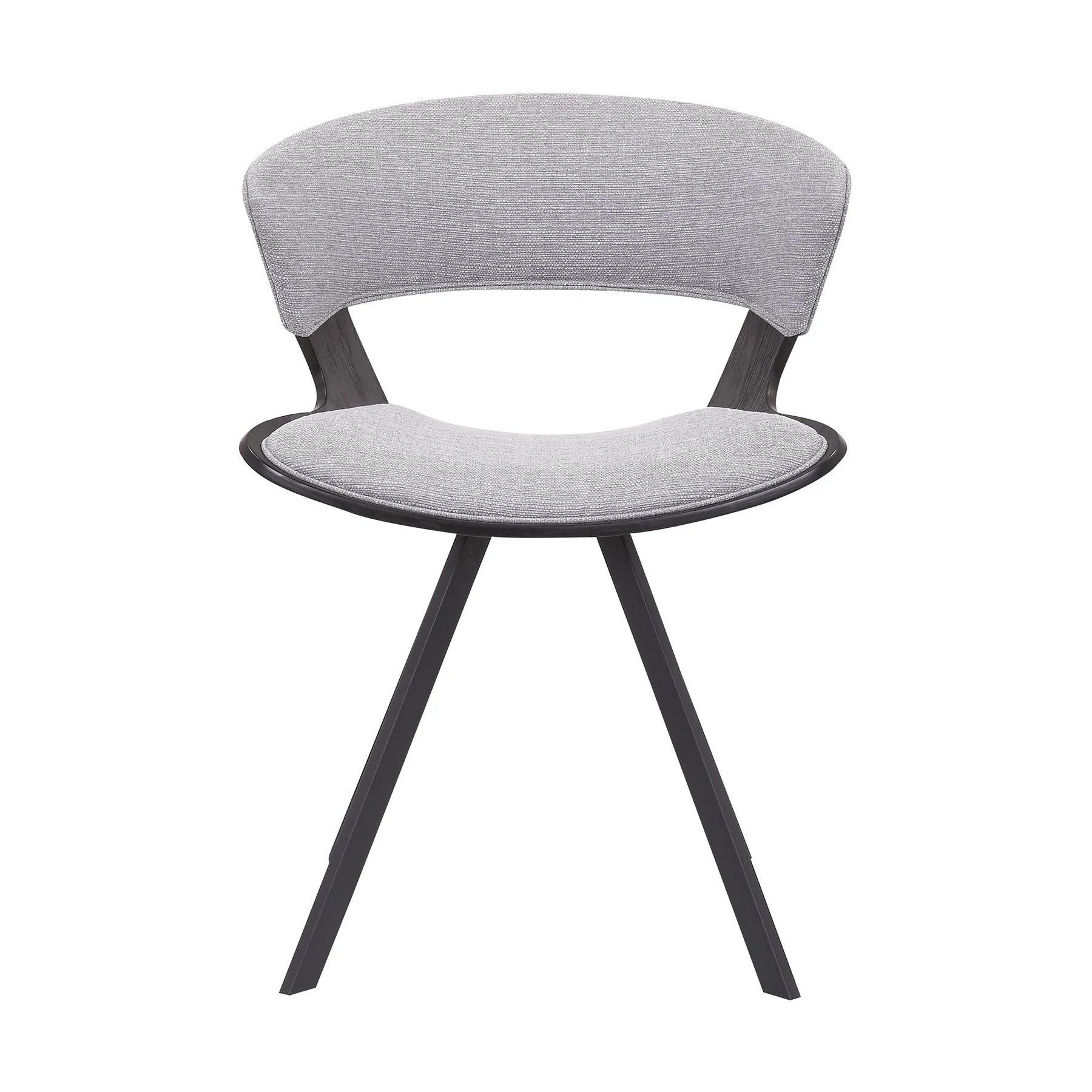 Ulric Black Wood and Metal Modern Dining Room Accent Chair in Gray - Image 2
