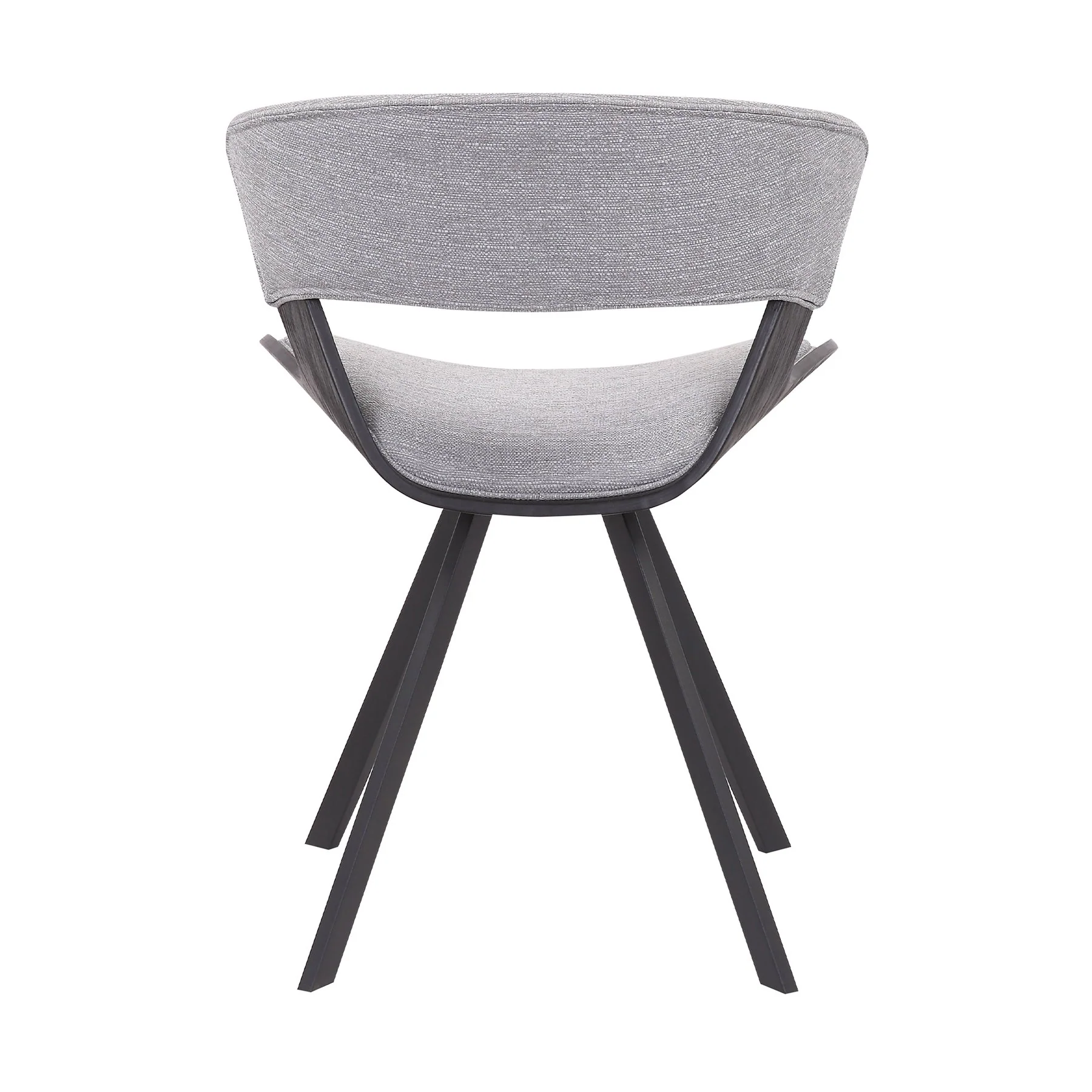Ulric Black Wood and Metal Modern Dining Room Accent Chair in Gray - Image 5