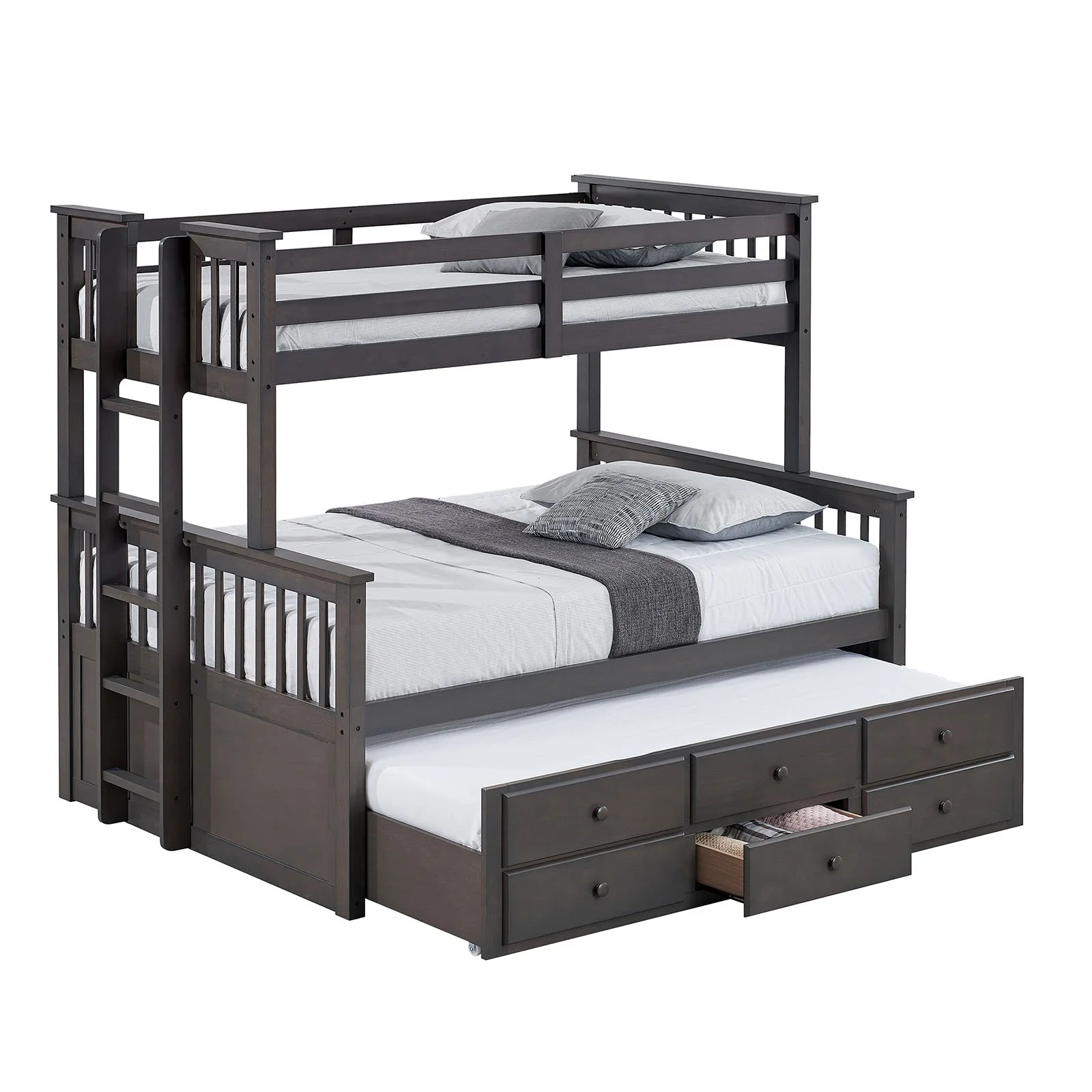 University Twin/Full Bunk Bed, Stain Gray - Image 2