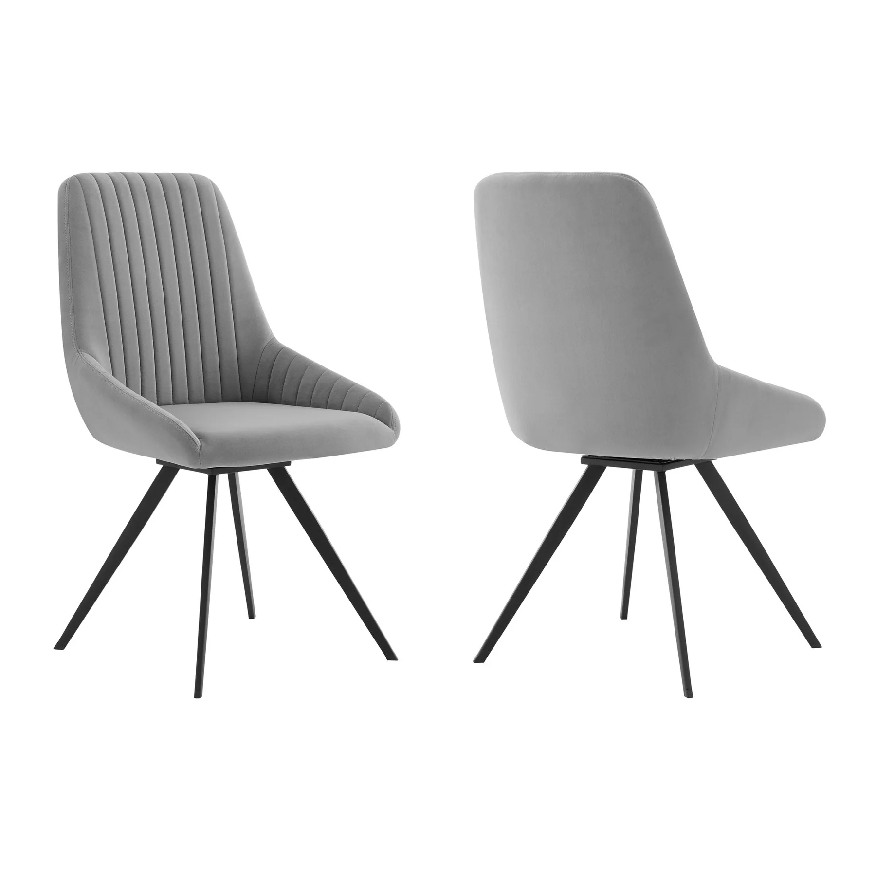 Urbino Alison 5 Piece Dining Set with Gray Fabric Chairs - Image 3