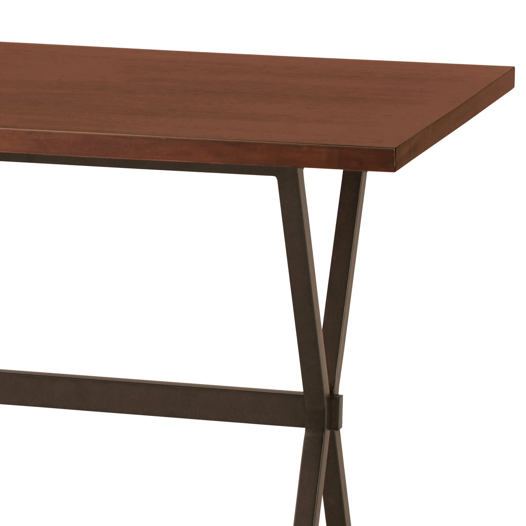 Valencia Contemporary Rectangular Bar Table in Auburn Bay Finish with Sedona Wood Top - Image 2