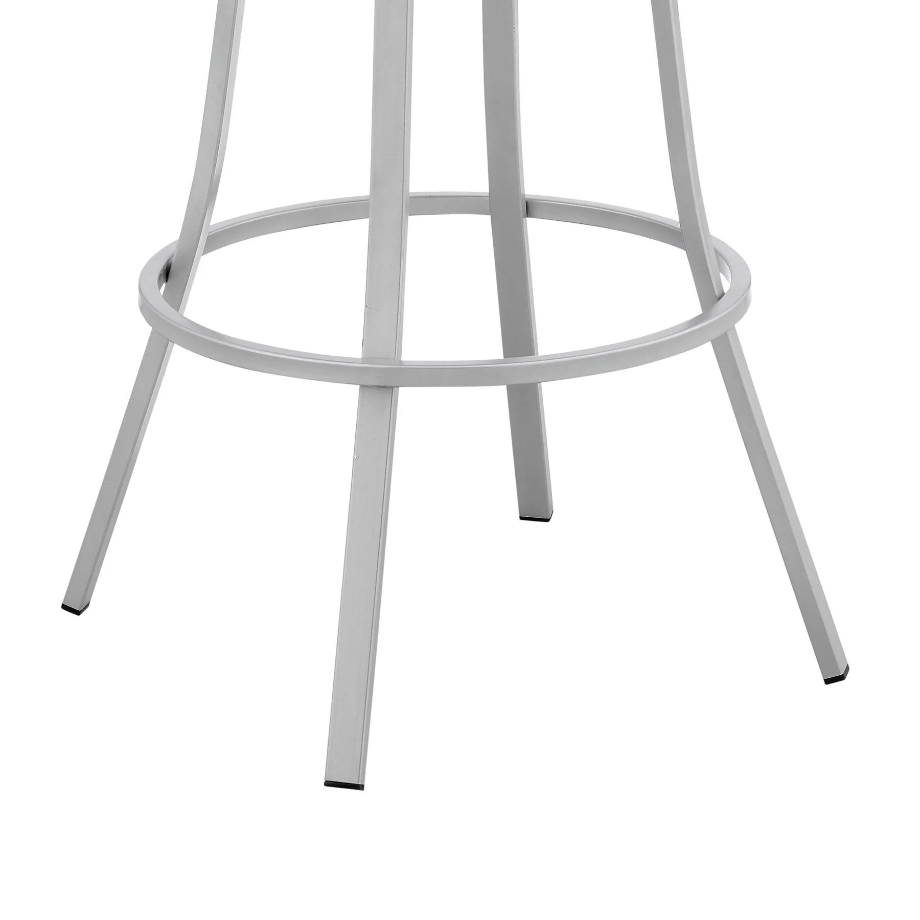 Valerie 26" Swivel Slate Gray Faux Leather and Silver Metal Bar Stool - Image 8