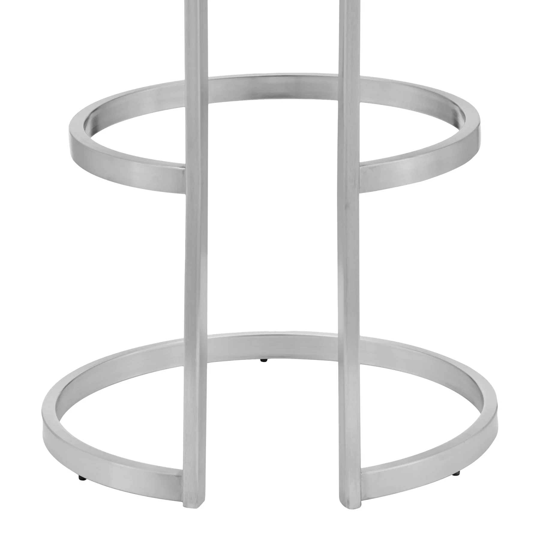 Vander 30" Gray Faux Leather and Brushed Stainless Steel Swivel Bar Stool - Image 6