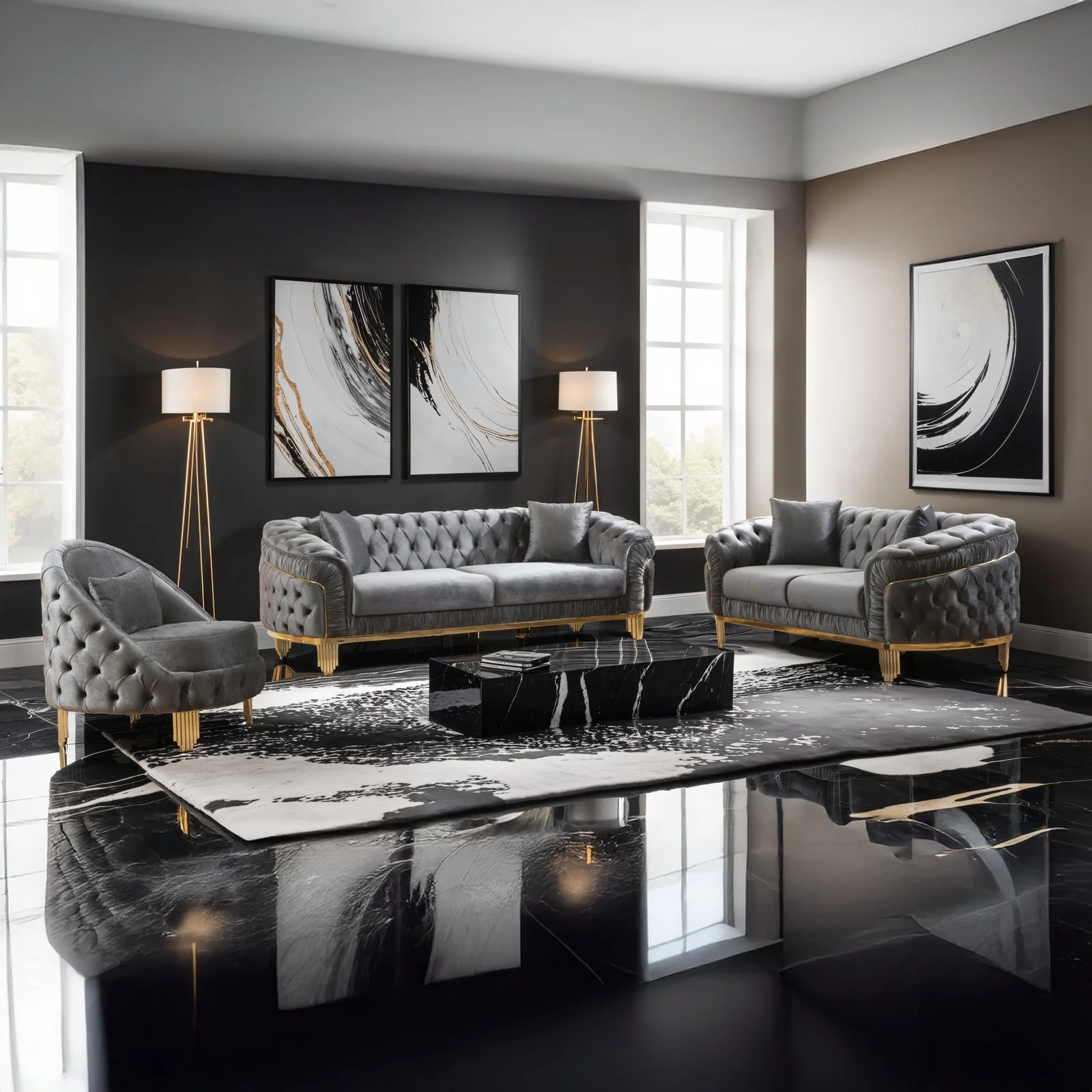 Vanessa 2PC Living Room Set Gray - Image 11
