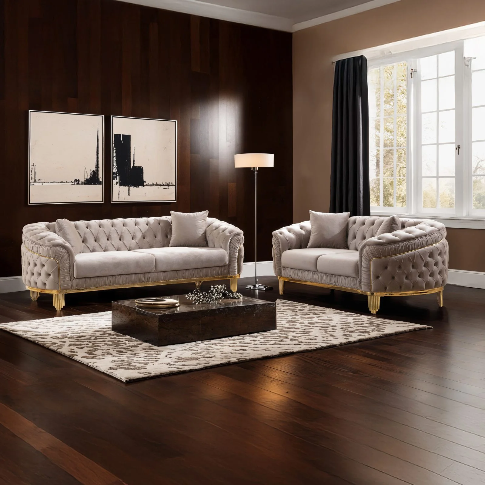 Vanessa 2PC Living Room Set Taupe - Image 12