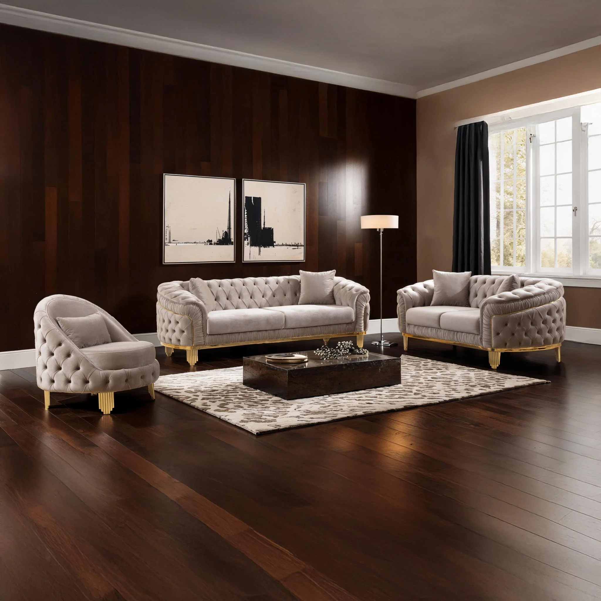 Vanessa 3 Pc Living Room set Taupe - Image 16