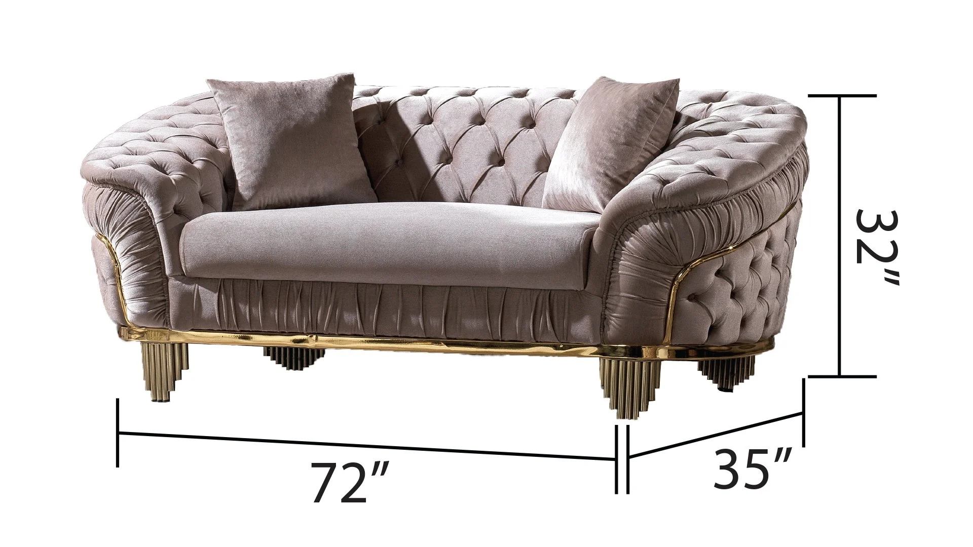 Vanessa 3 Pc Living Room set Taupe - Image 9