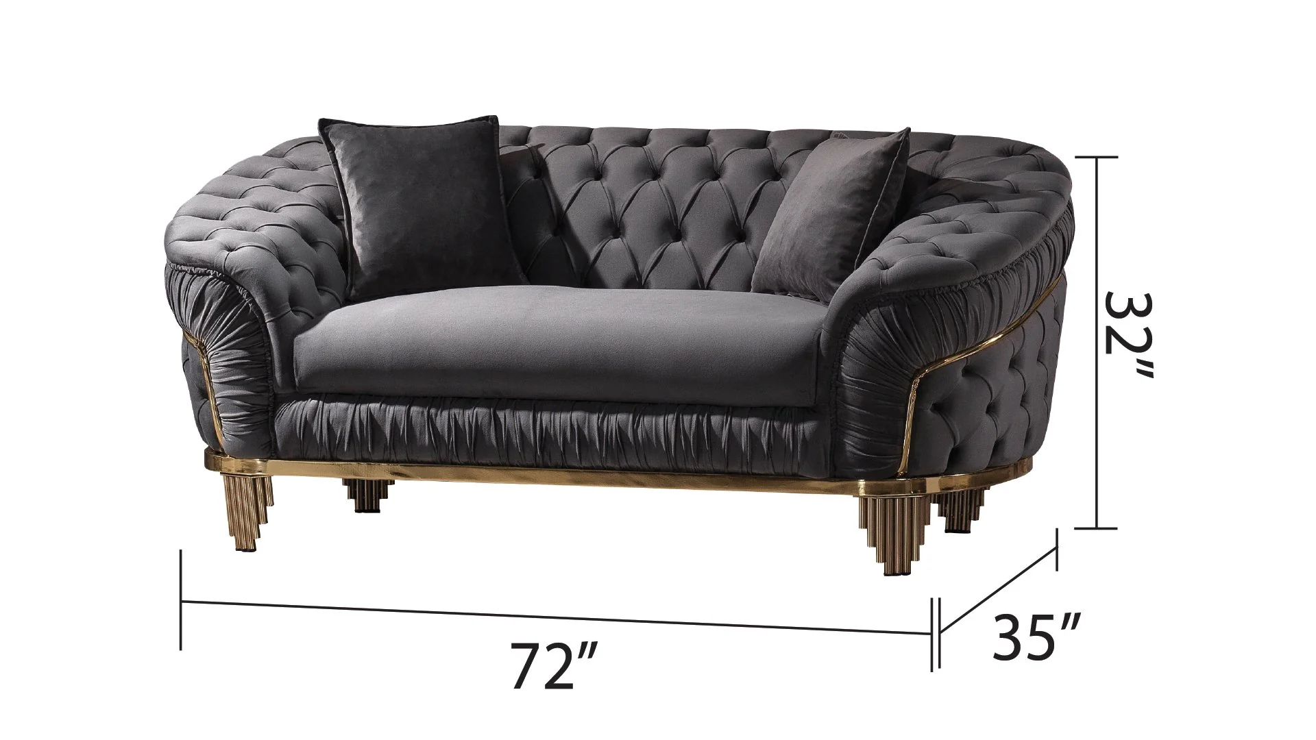 Vanessa Loveseat Gray - Image 2