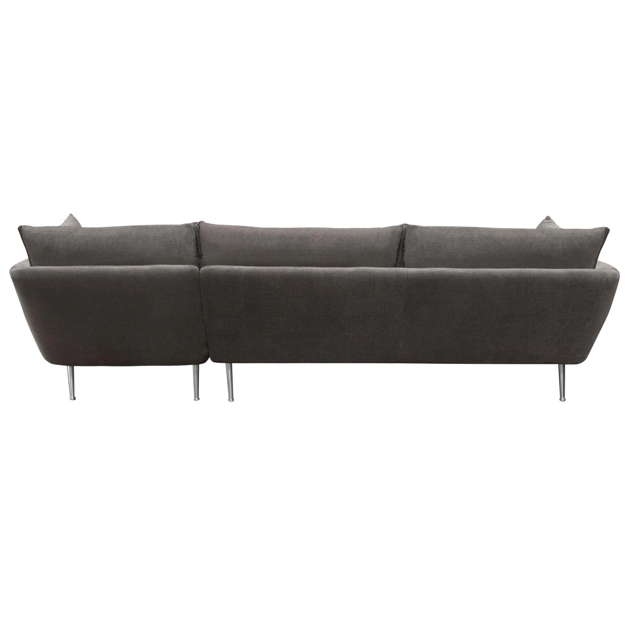 Vantage RF 2PC Sectional in Iron Grey Fabric w/ Brushed Metal Legs by Diamond Sofa - Image 5