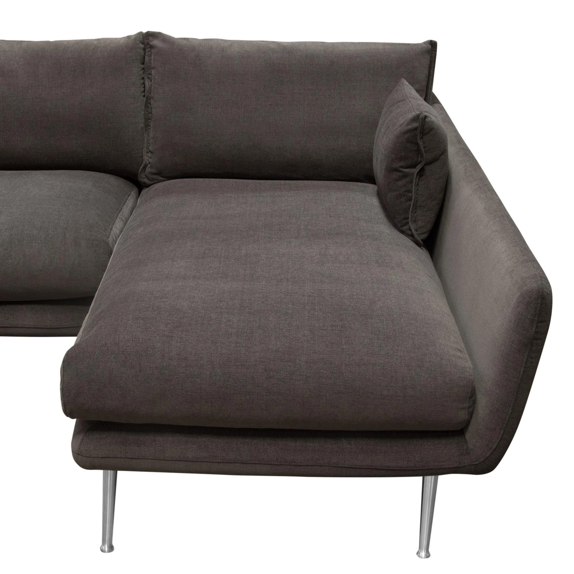 Vantage RF 2PC Sectional in Iron Grey Fabric w/ Brushed Metal Legs by Diamond Sofa - Image 6