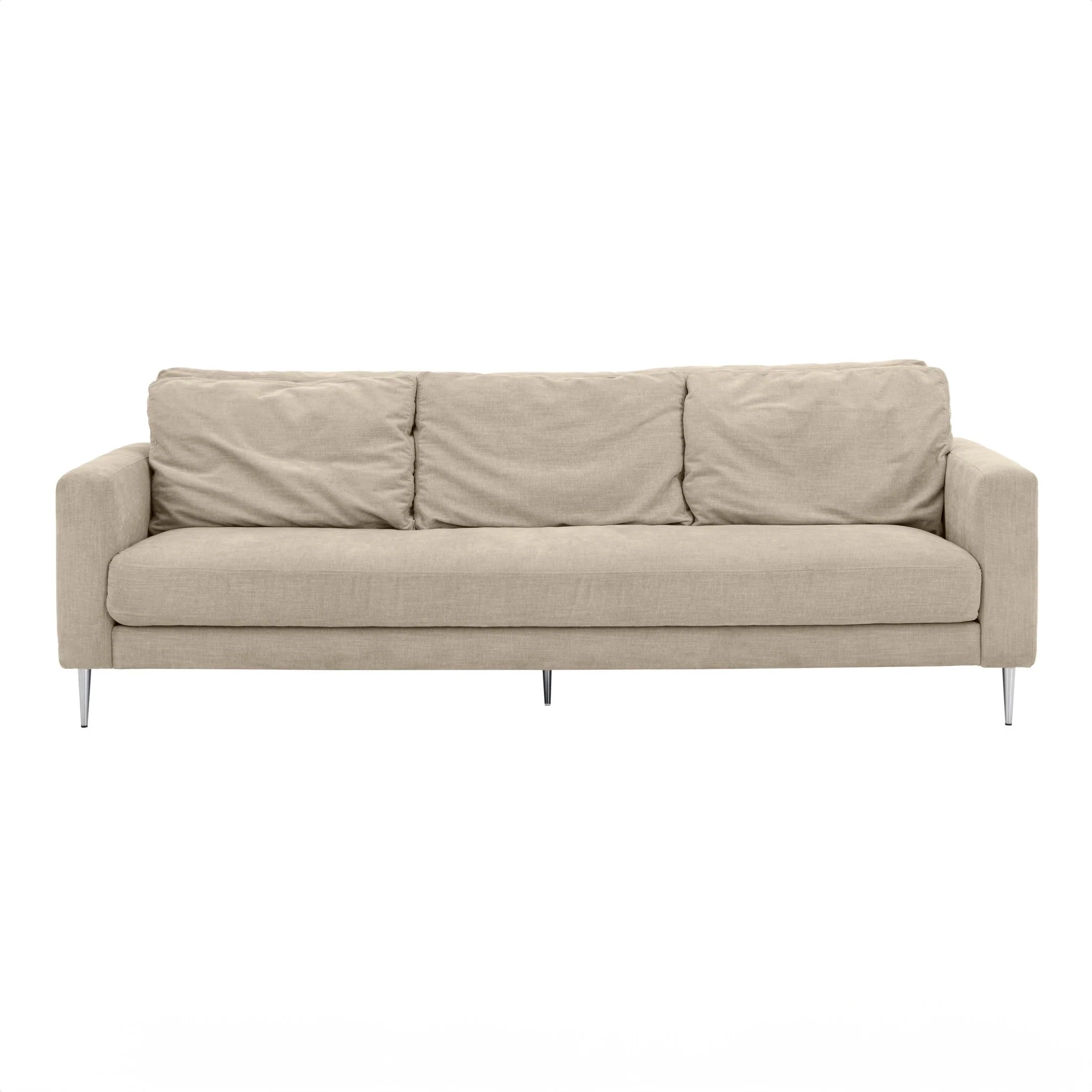 Vari Beige Textured Velvet Lounge Sofa - Image 5