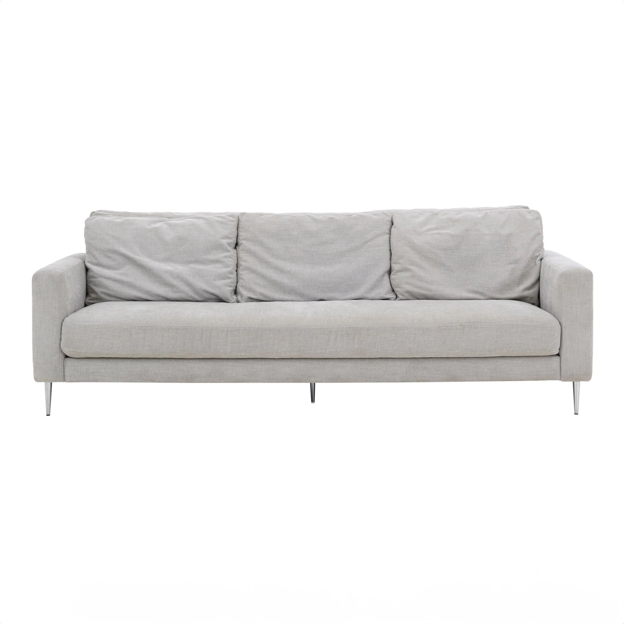 Vari Light Grey Textured Velvet Lounge Sofa - Image 5