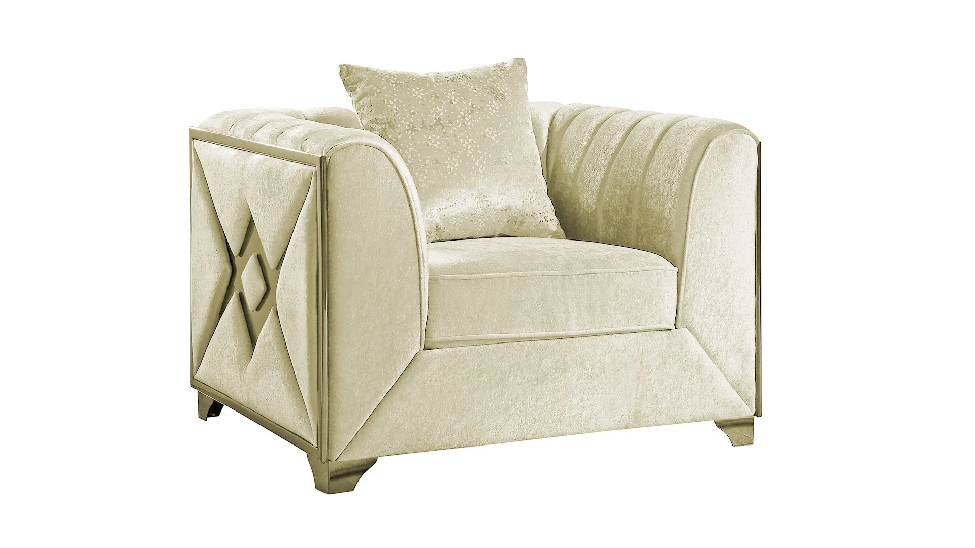 Velencia 2PC Living Room Set Cream - Image 7