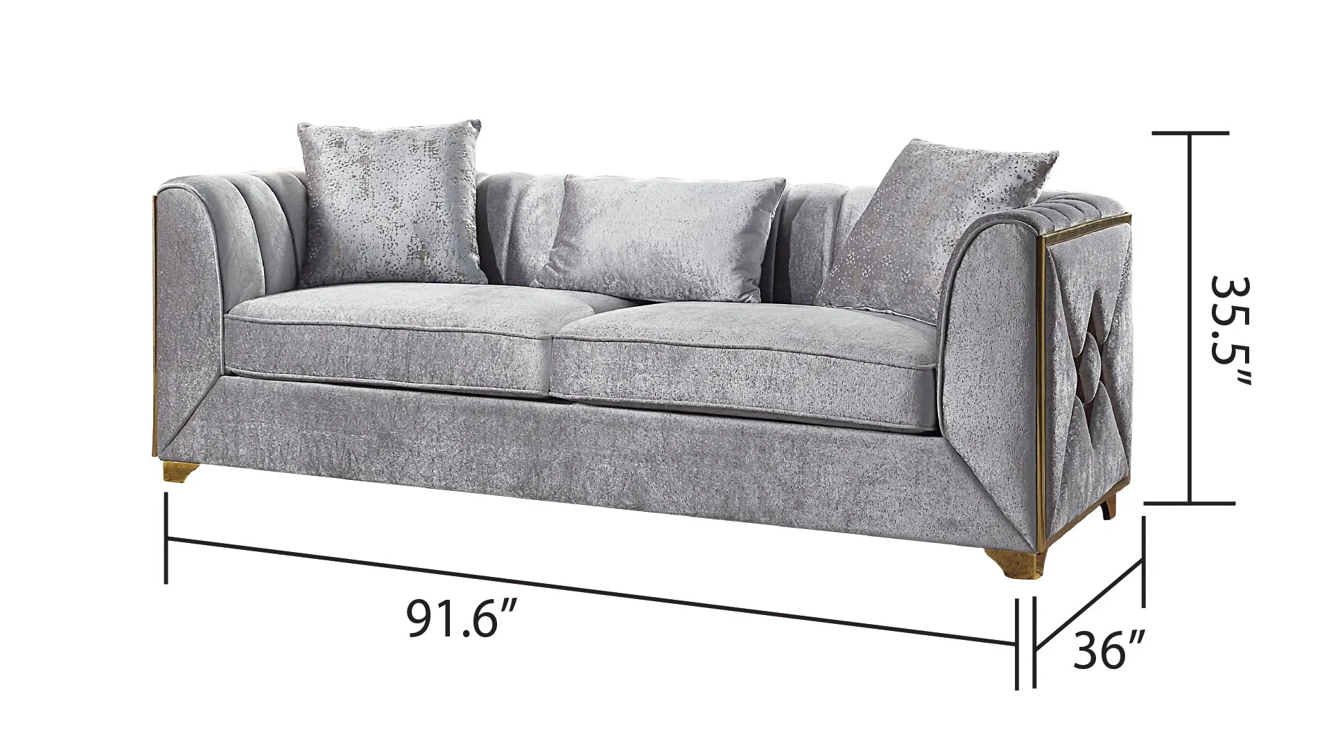 Velencia 2PC Living Room Set Silver - Image 3