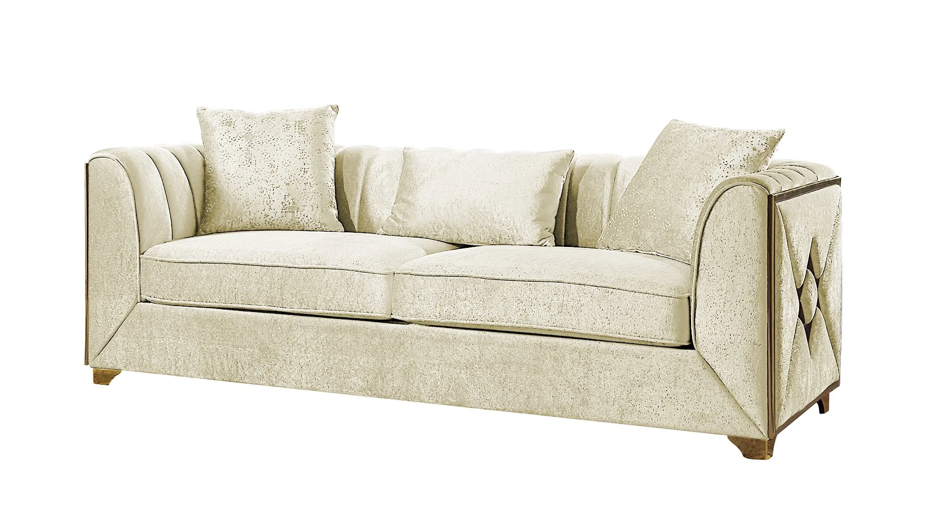 Velencia 3 Pc Living Room set Cream - Image 2