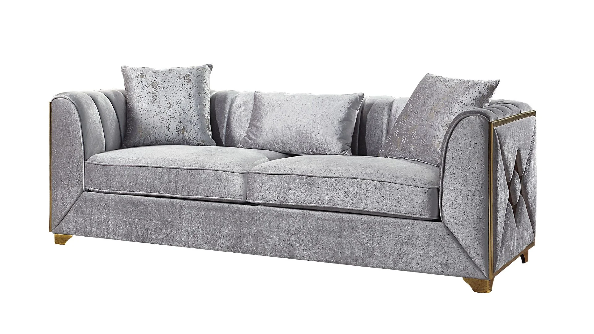 Velencia 3 Pc Living Room set Silver - Image 2