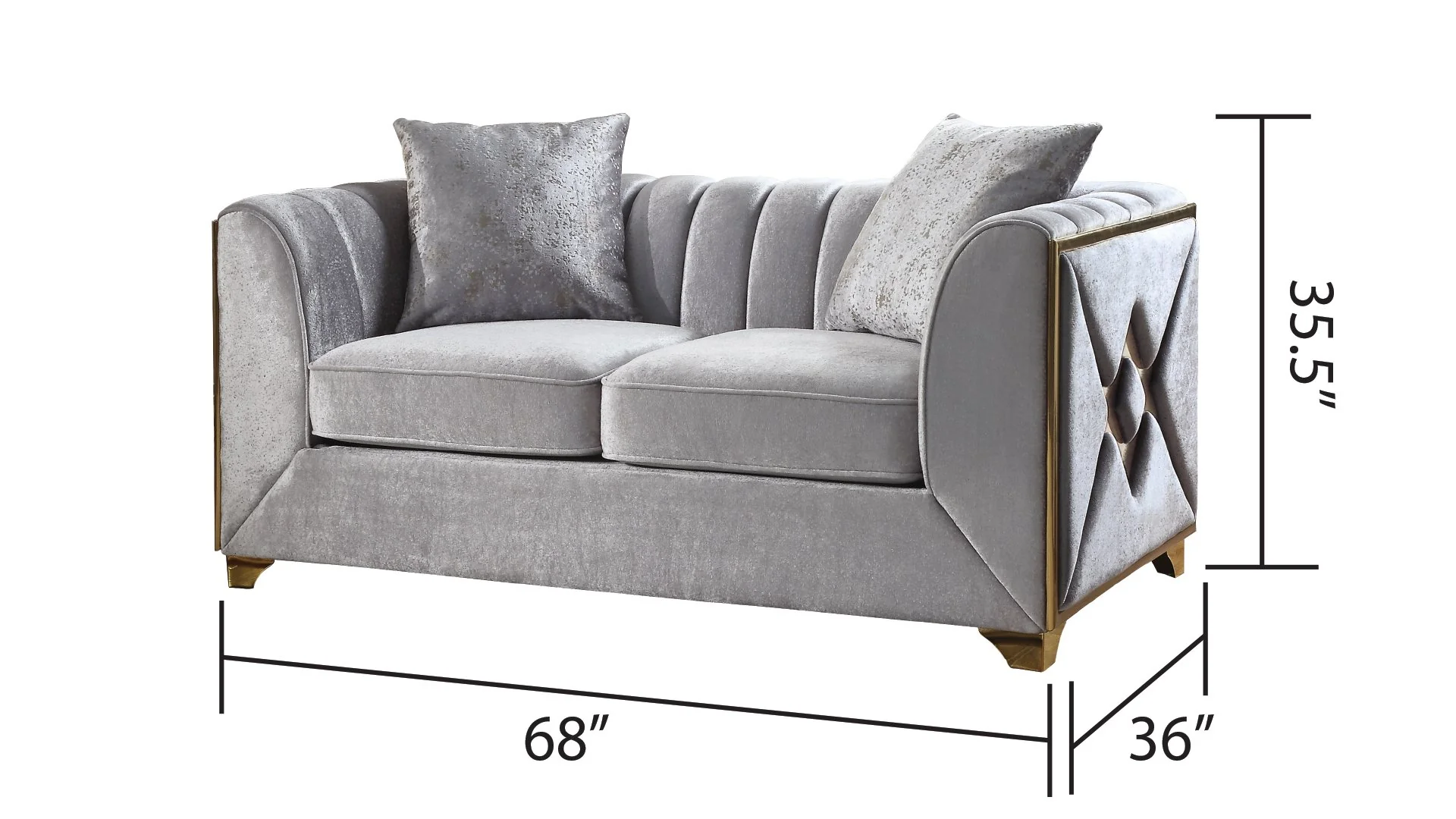 Velencia 3 Pc Living Room set Silver - Image 5