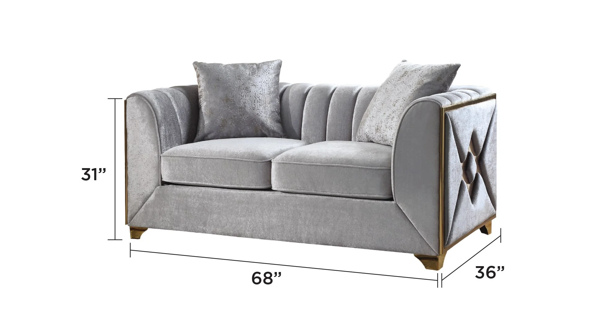 Velencia Loveseat Silver - Image 3