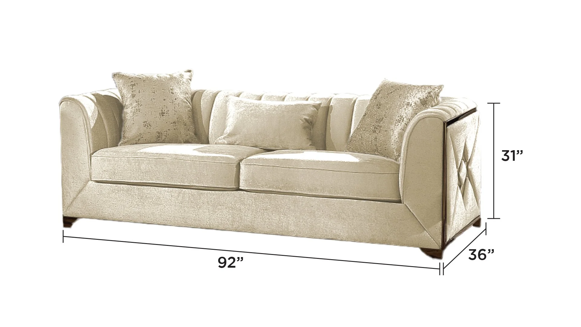 Velencia Sofa Cream - Image 2