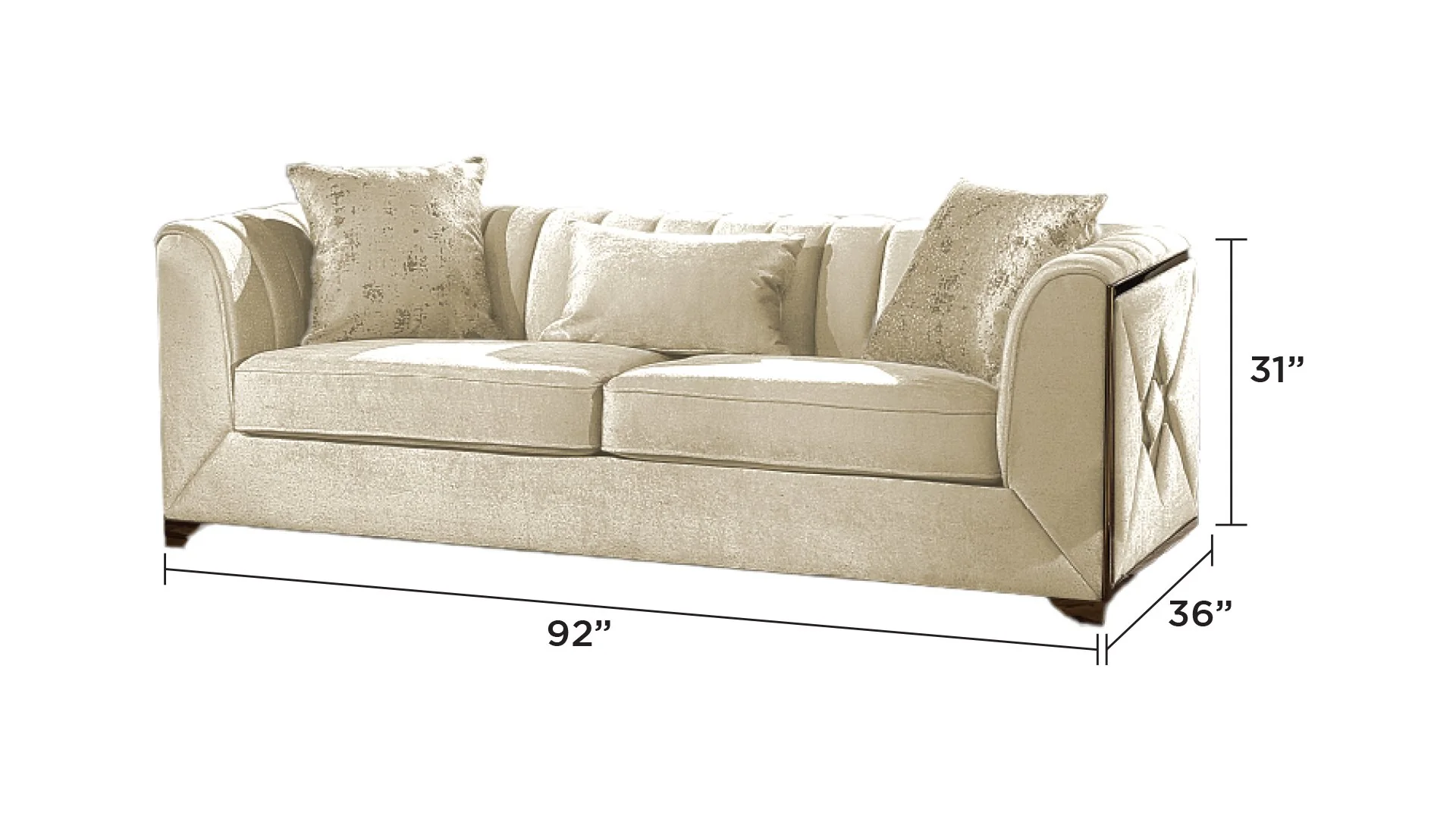 Velencia Sofa Cream - Image 4