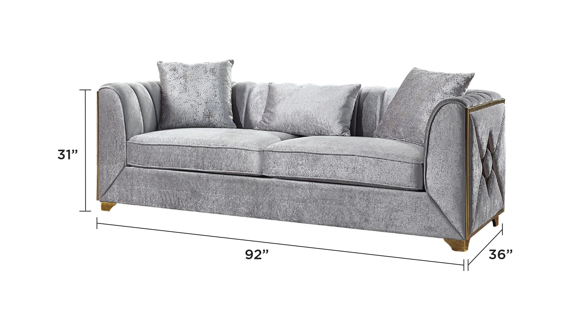 Velencia Sofa Silver - Image 3