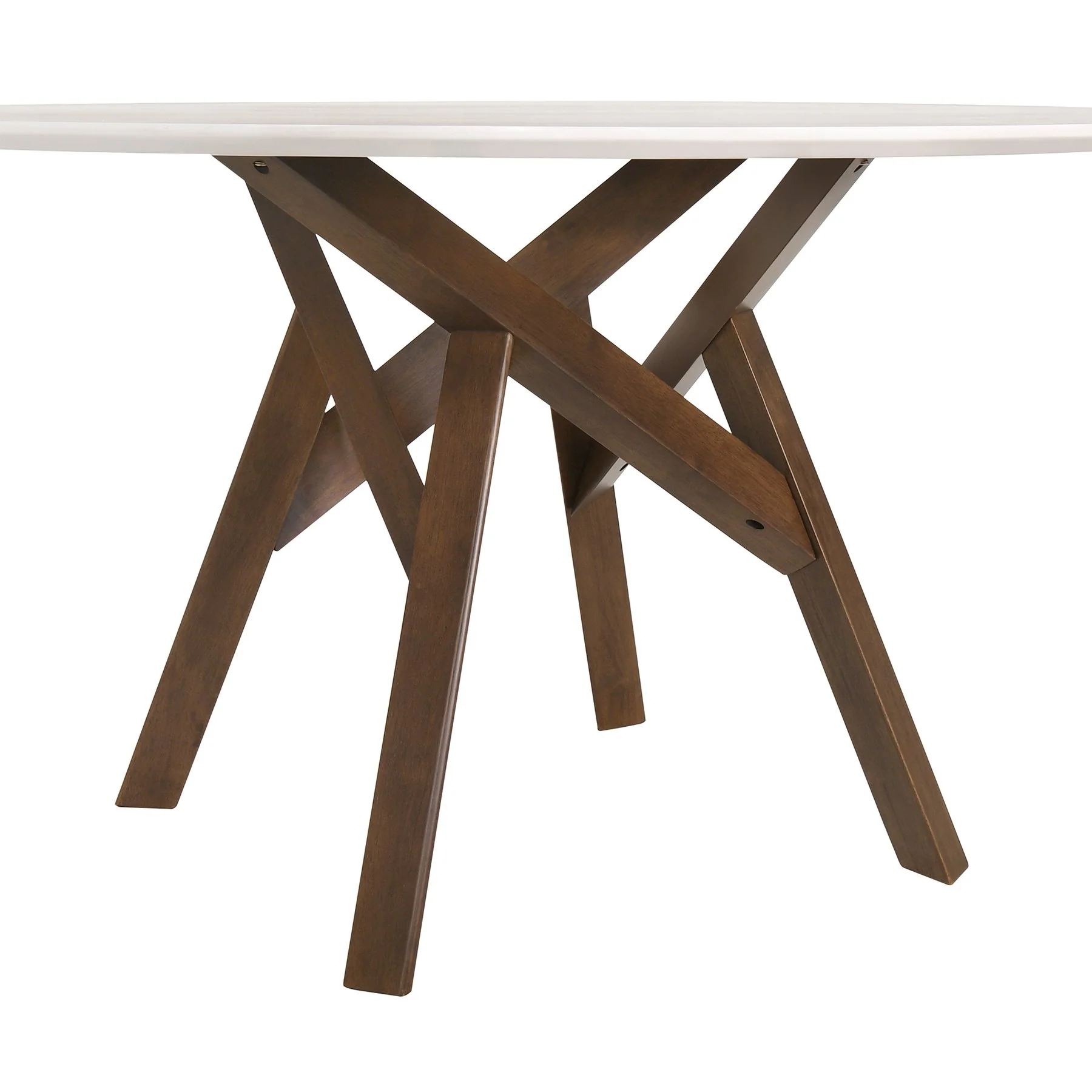 Venus and Jackie 5 Piece Walnut and Marble Round Dining Set - Image 6
