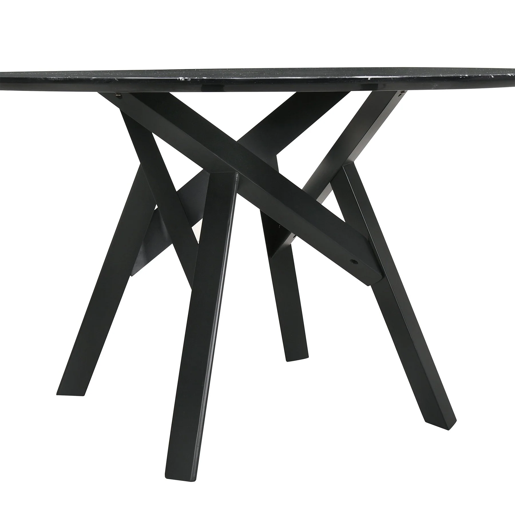 Venus and Rowan 5 Piece Black Marble Round Dining Set - Image 7