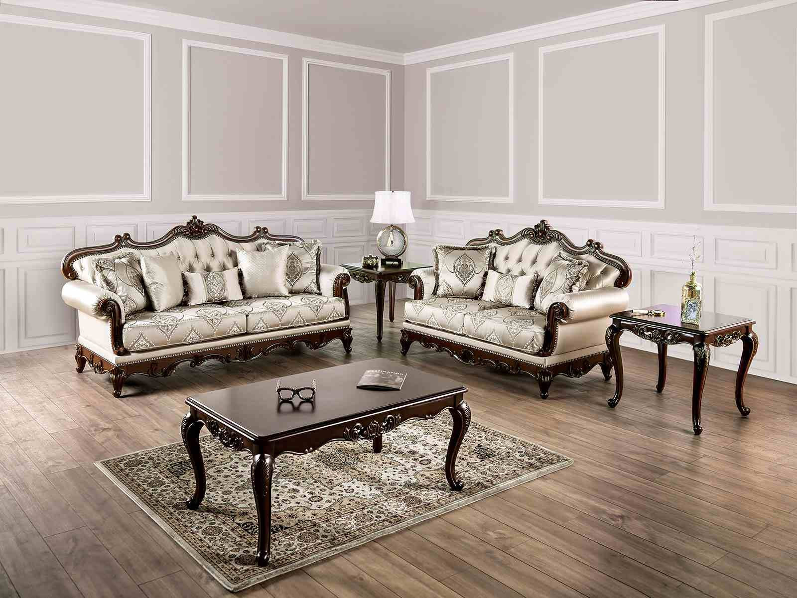 Veracruz Loveseat, Dark Cherry/Beige - Image 2