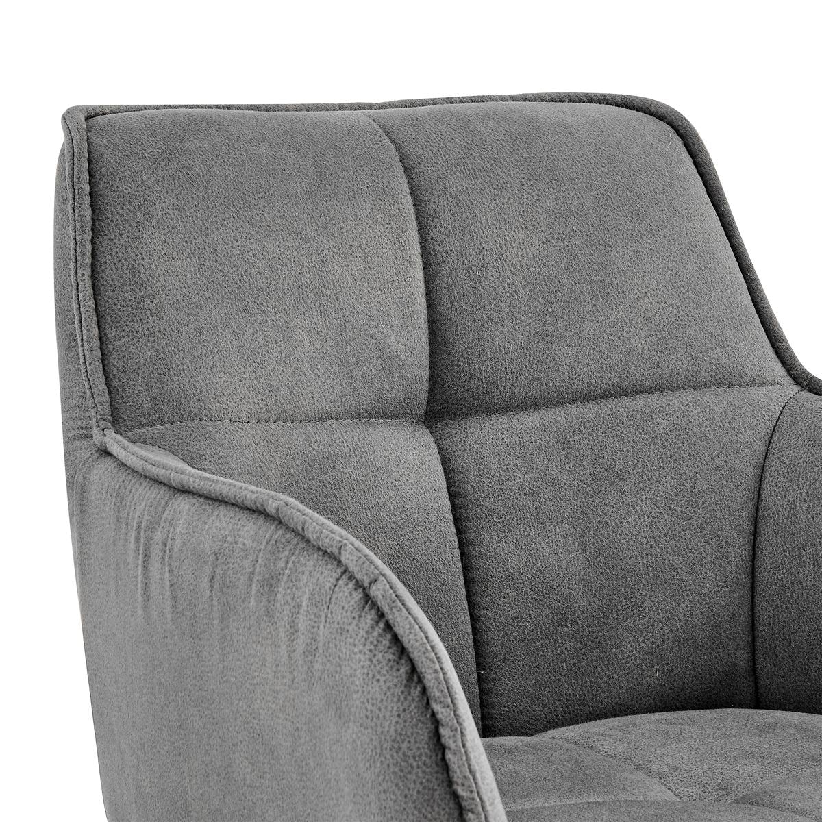 Verona 26" Counter Height Bar Stool in Charcoal Fabric and Black Finish - Image 6