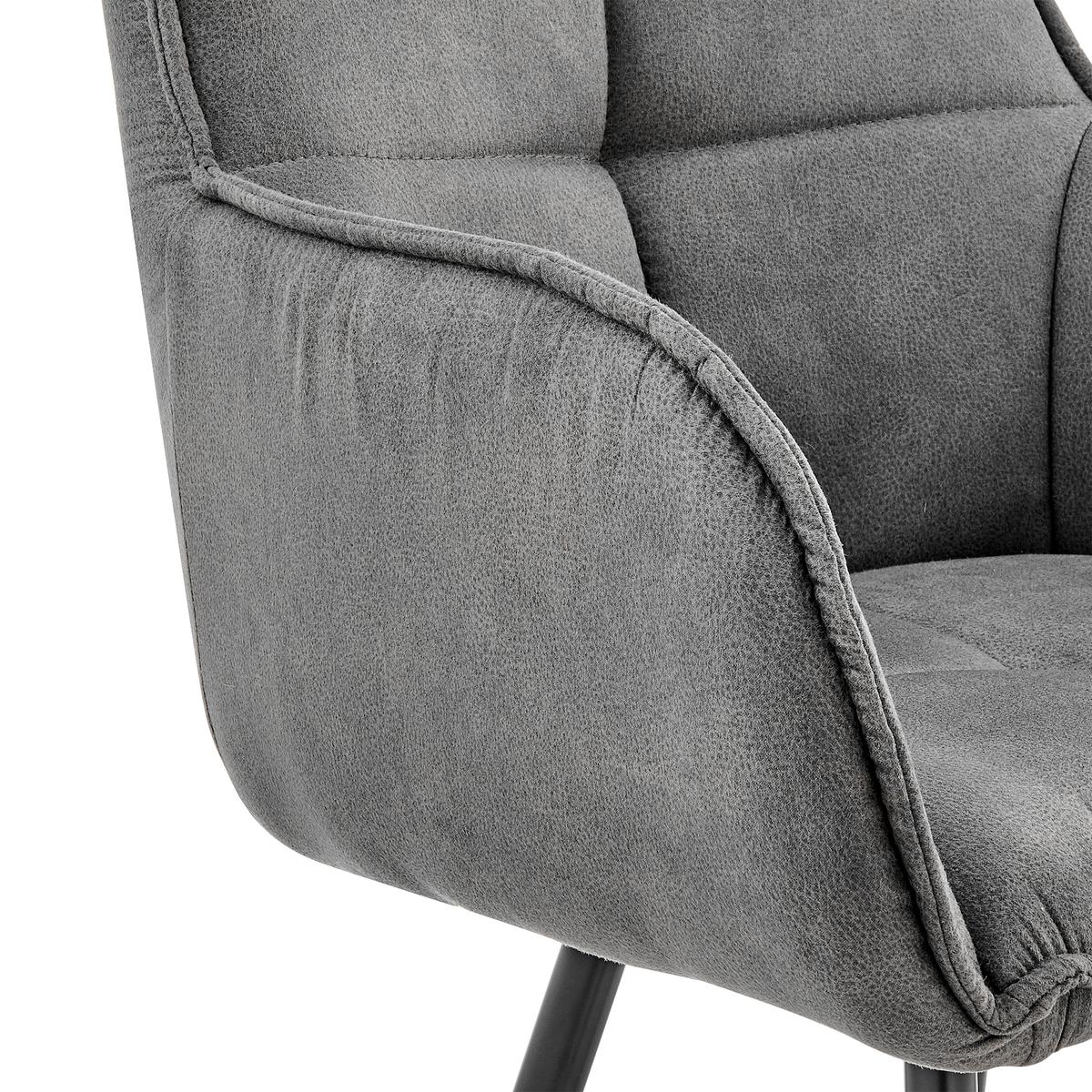 Verona 26" Counter Height Bar Stool in Charcoal Fabric and Black Finish - Image 7
