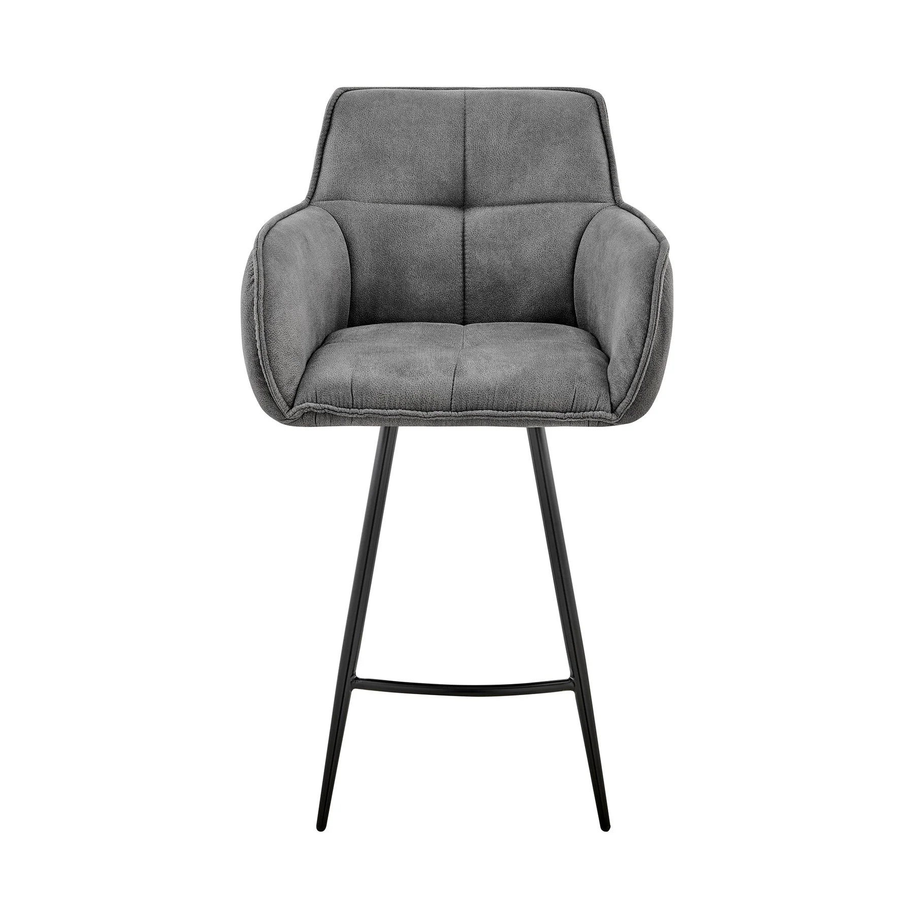 Verona 30" Bar Height Bar Stool in Charcoal Fabric and Black Finish - Image 2