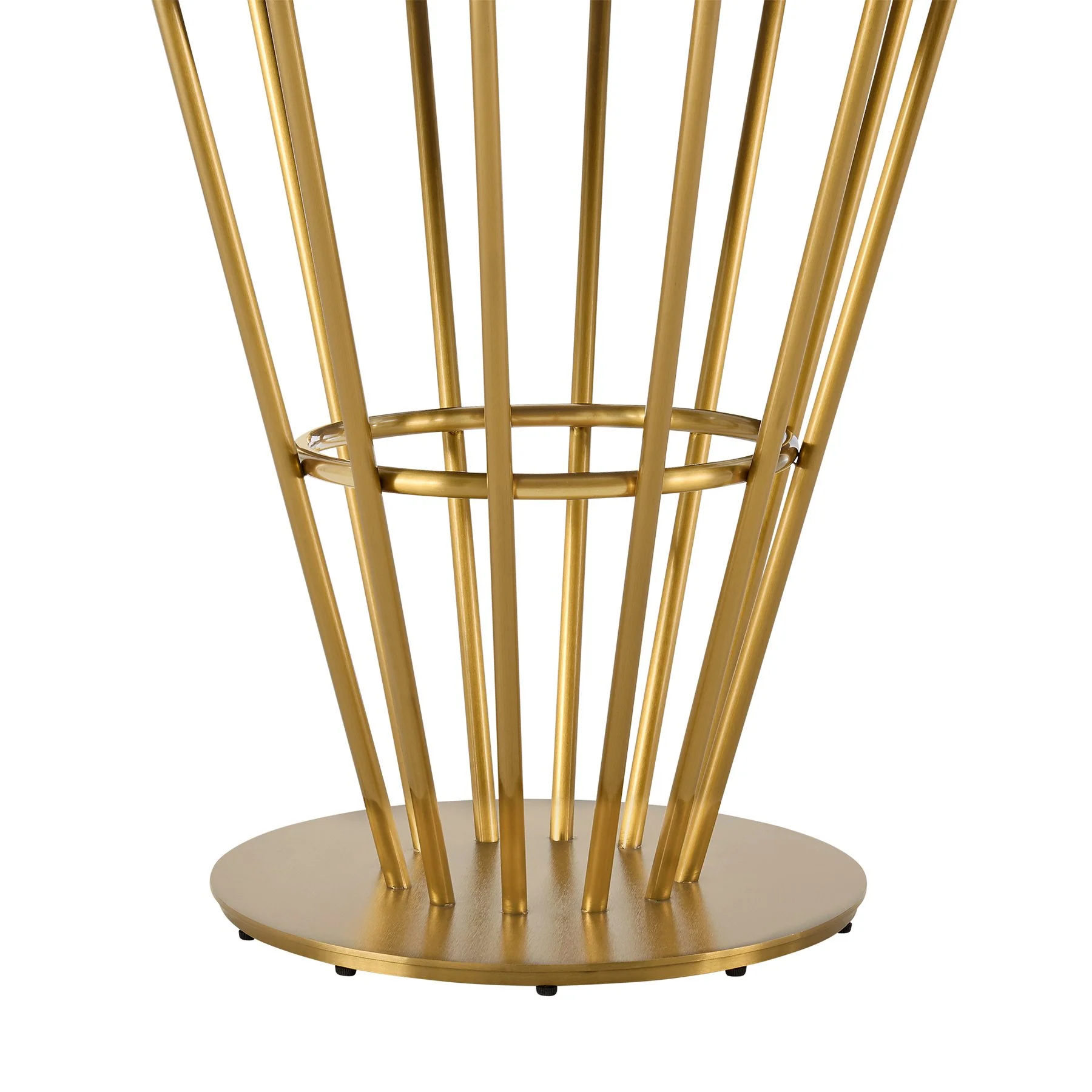 Veronica 48" Round Dining Table in Gold Stainless Steel Base with Walnut Panel and Glass Tabletop - Image 6