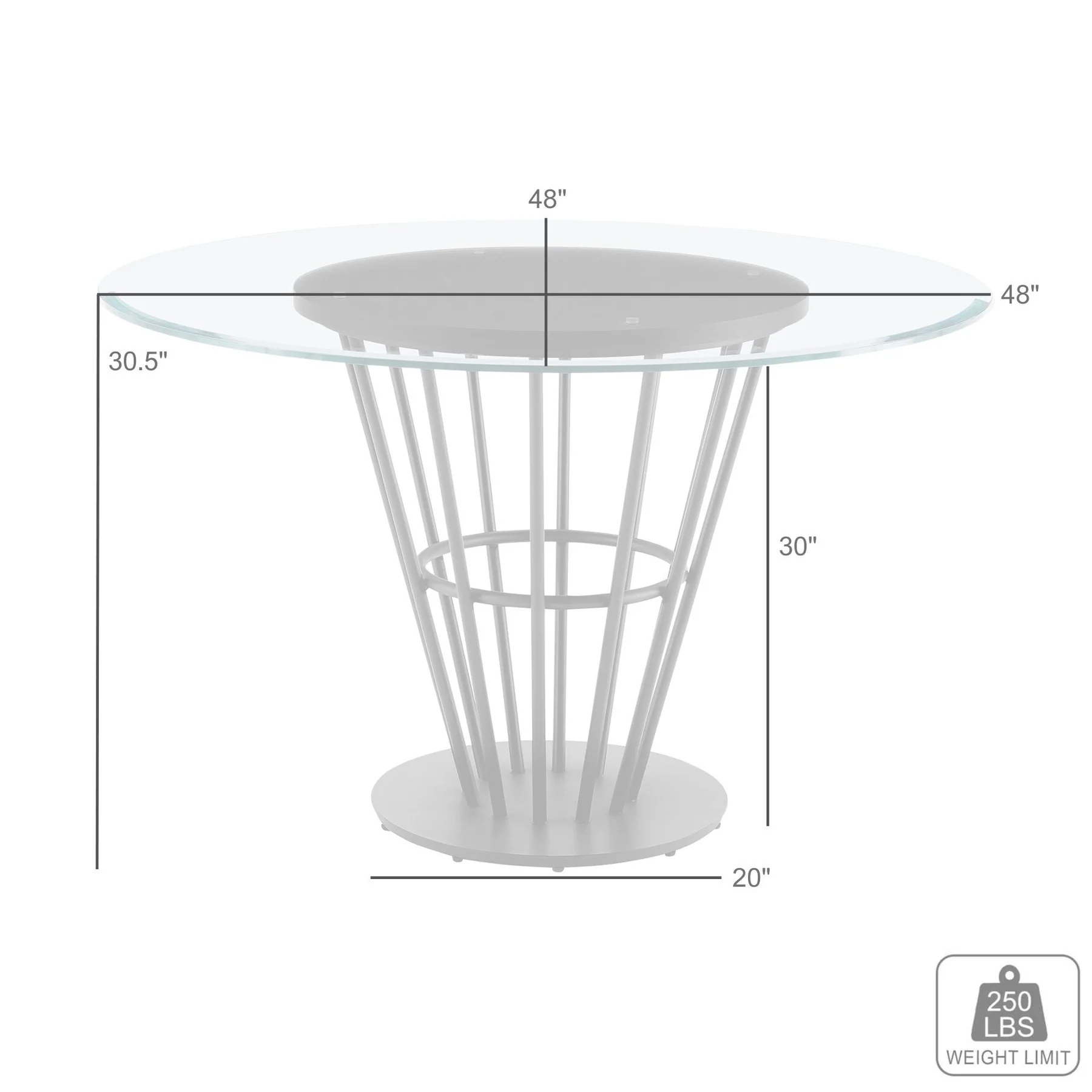 Veronica 48" Round Dining Table in Gold Stainless Steel Base with Walnut Panel and Glass Tabletop - Image 7