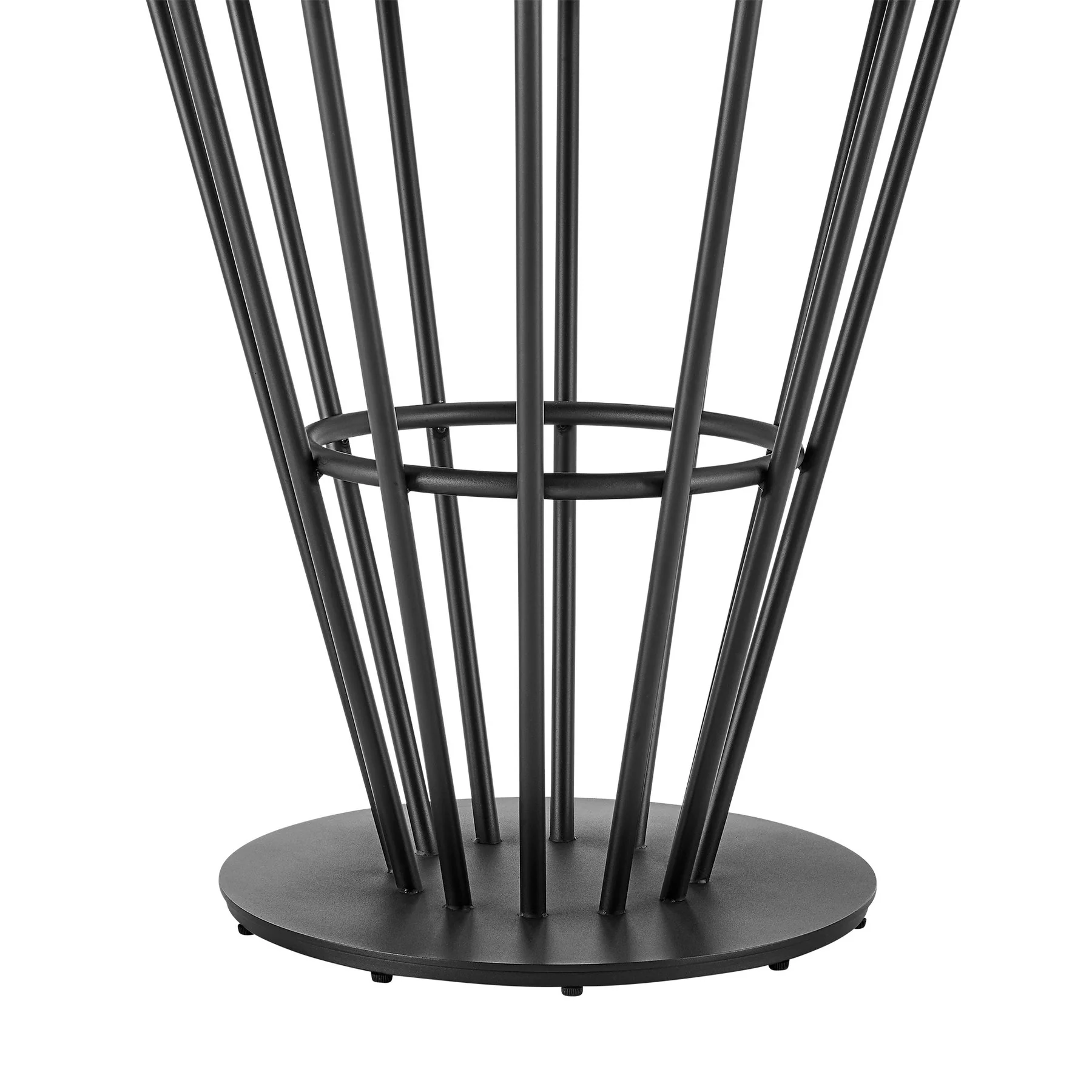 Veronica Shannon 5 Piece Round Glass Dining Table Set with Matte Black Iron and Gray Faux Leather - Image 8