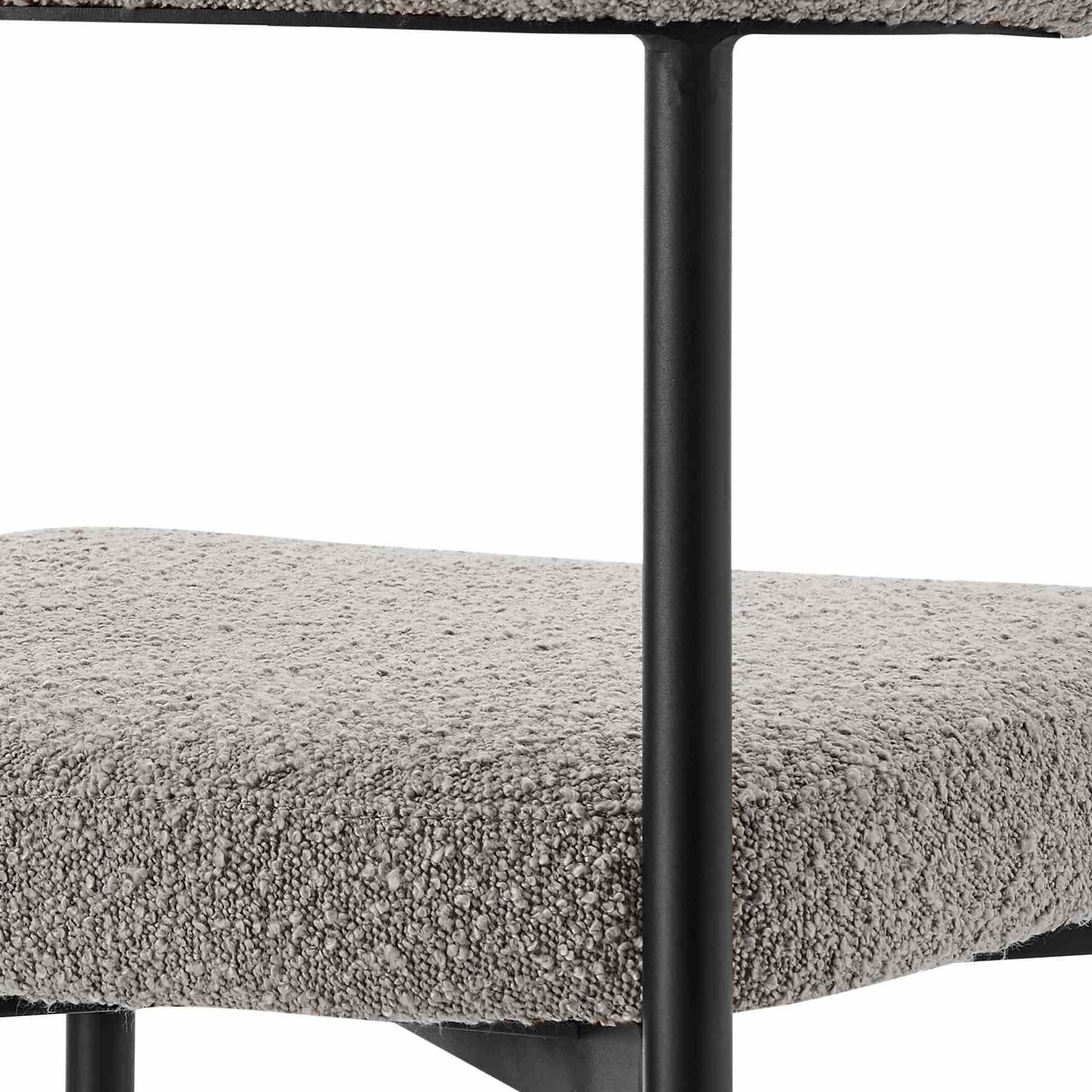 Veronica Shannon 5 Piece Round Glass Dining Table Set with Matte Black Iron and Thundercloud Gray Fabric - Image 6