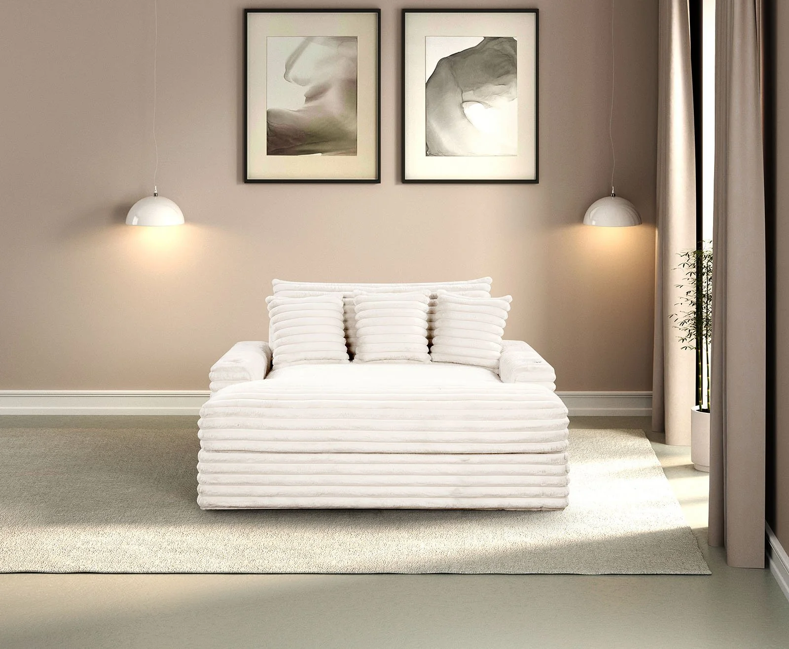 Veyrier 2 Arm Chaise, White - Image 3
