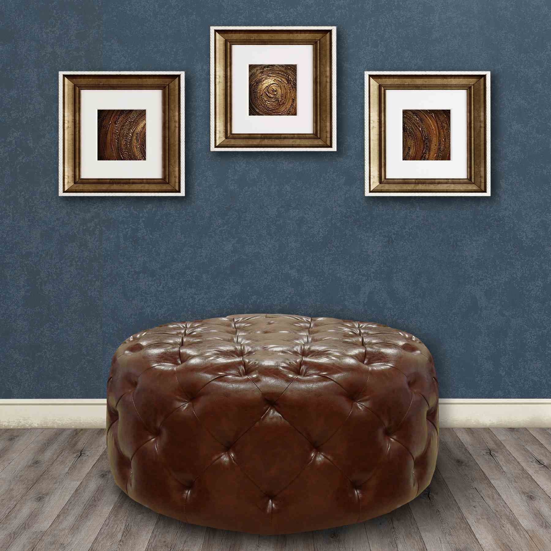 Victoria Ottoman In Brown Bonded Leather - Image 3