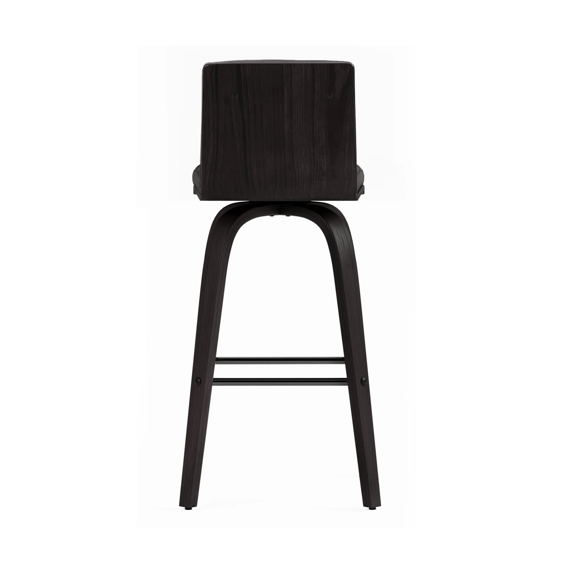Vienna 26" Swivel Counter Stool in Black Wood Finish with Gray Faux Leather - Image 2