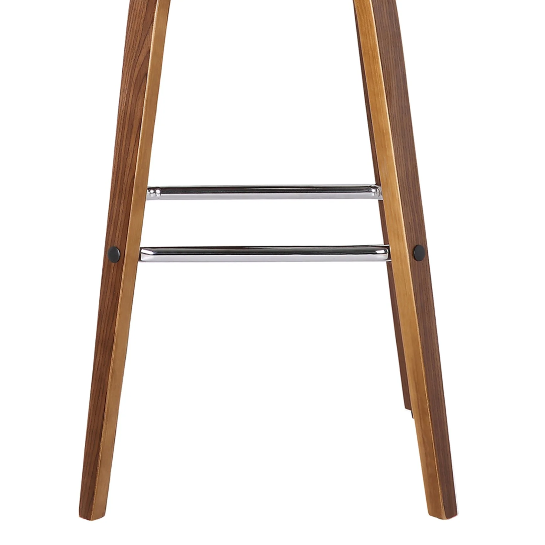 Vienna 26" Swivel Counter Stool in Walnut Wood Finish with Gray Faux Leather - Image 6