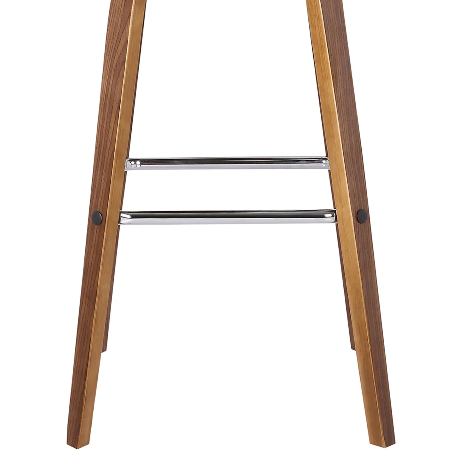 Vienna 30" Swivel Bar Stool in Walnut Wood Finish with Brown Faux Leather - Image 6