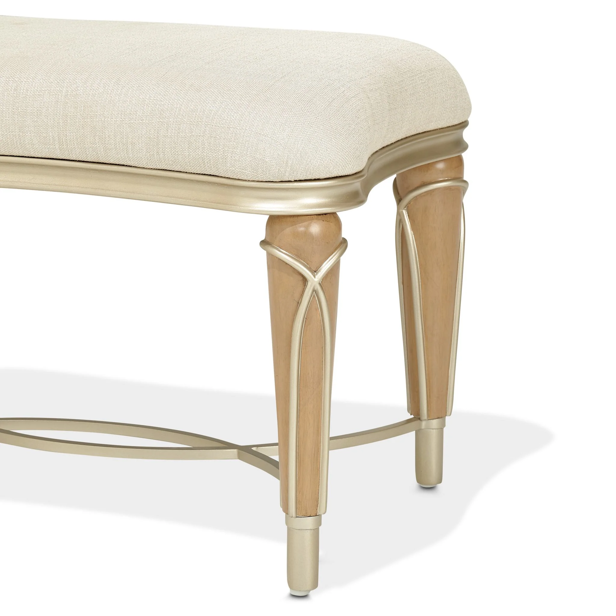 Villa Cherie Ottoman - Pearl/Caramel - Image 3