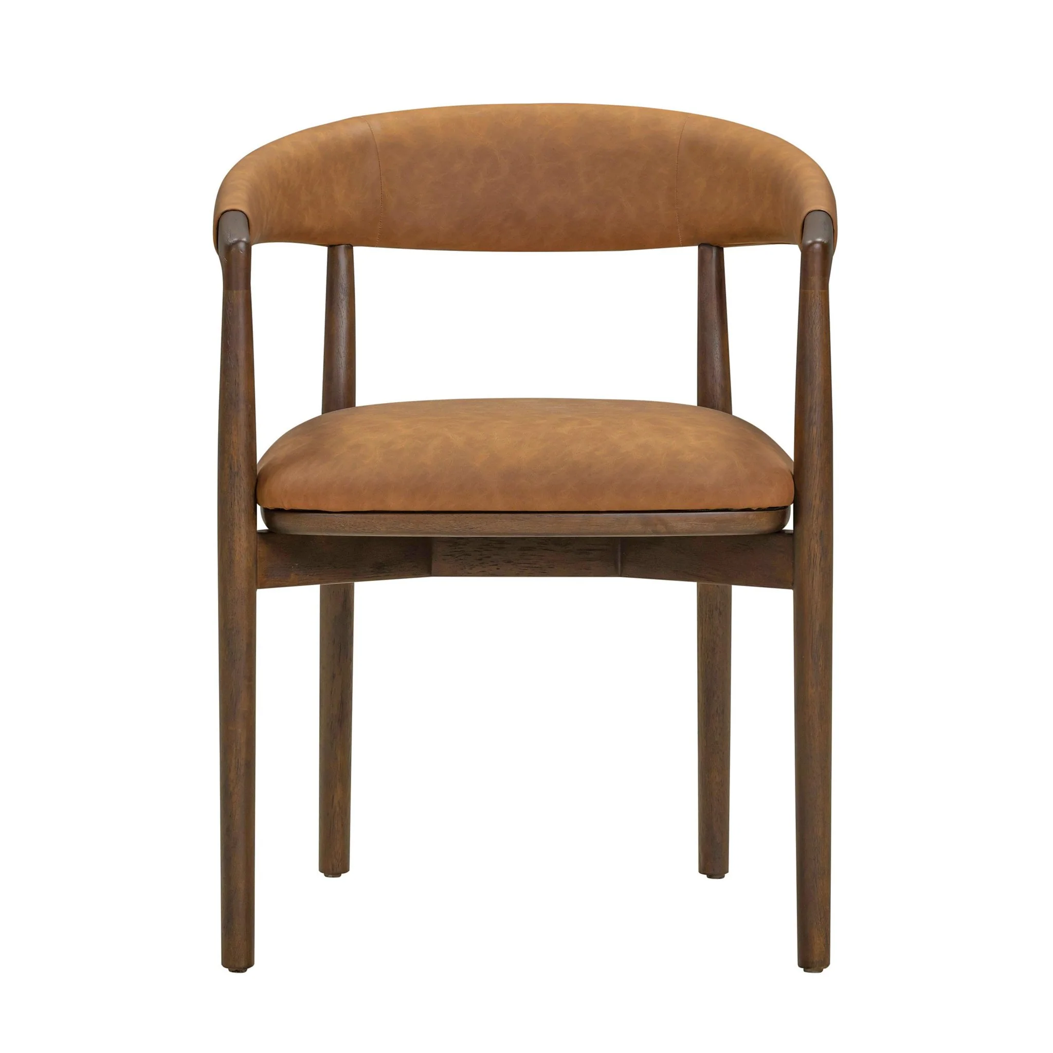 Vina Brown Vegan Leather Dining Chair - Image 3