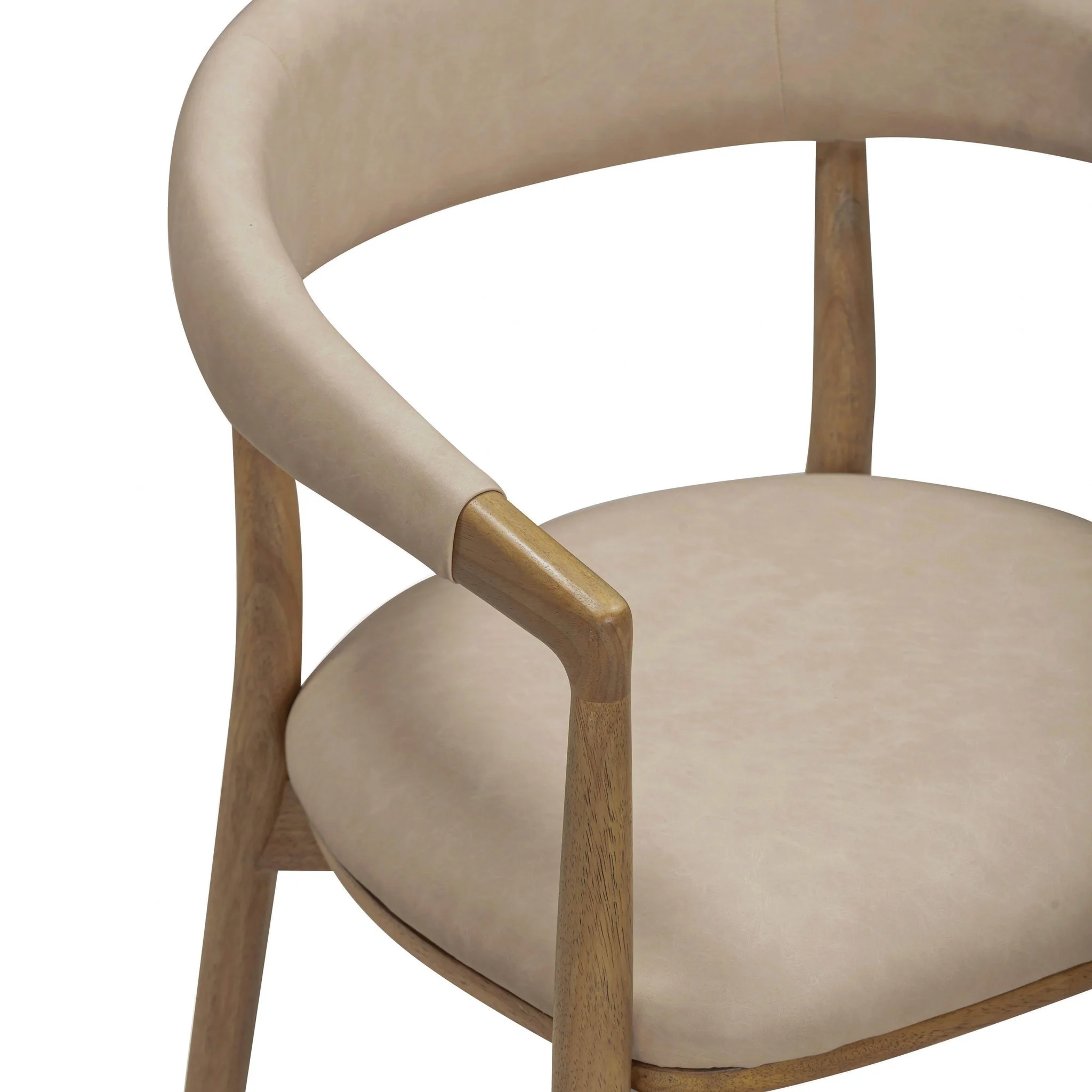 Vina Taupe Vegan Leather Dining Chair - Image 6