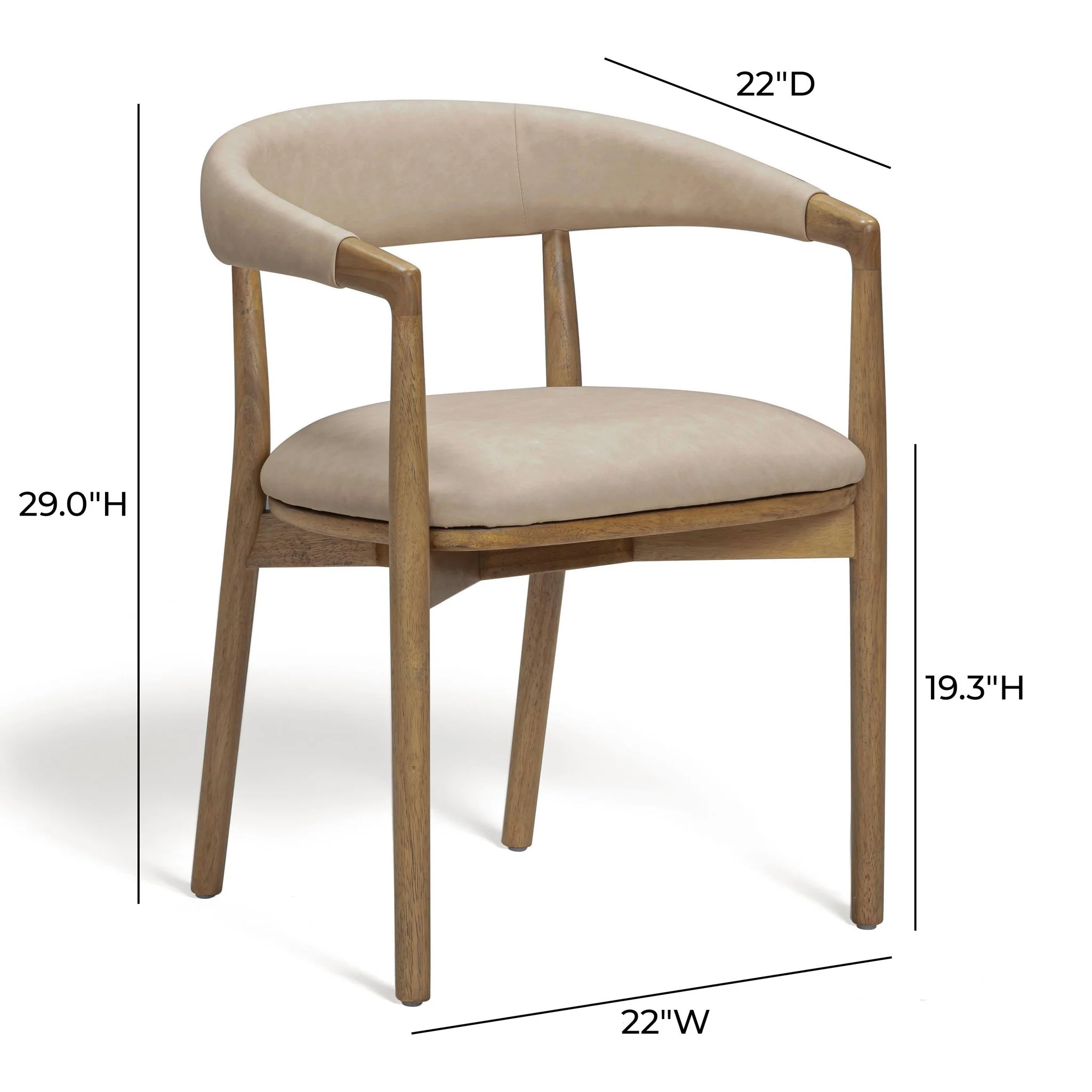 Vina Taupe Vegan Leather Dining Chair - Image 7